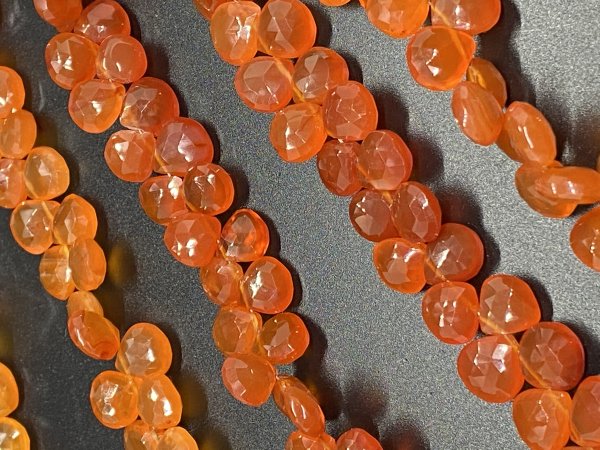 Carnelian Hearts Faceted