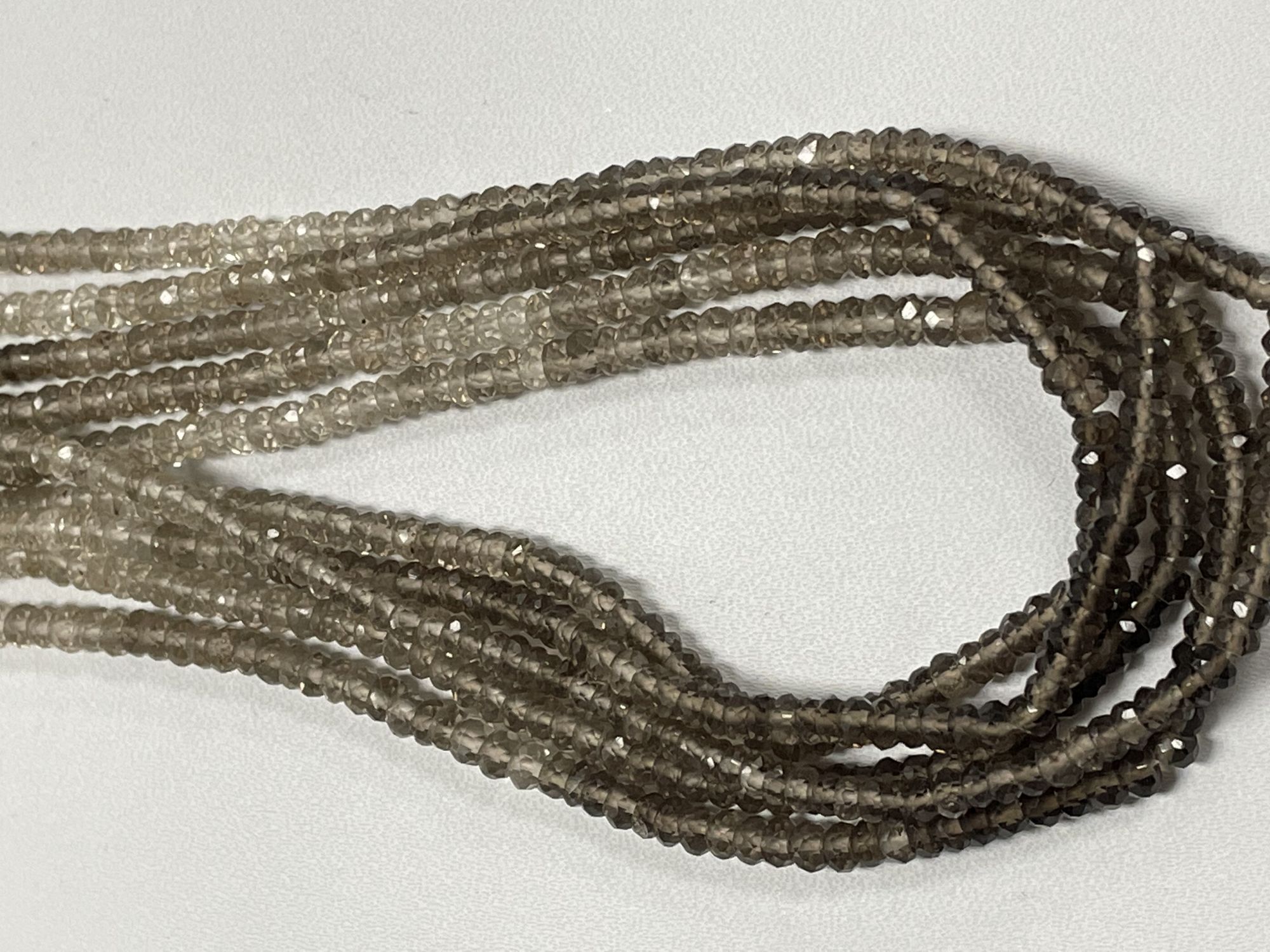 Shaded Smoky Quartz Rondelle Faceted