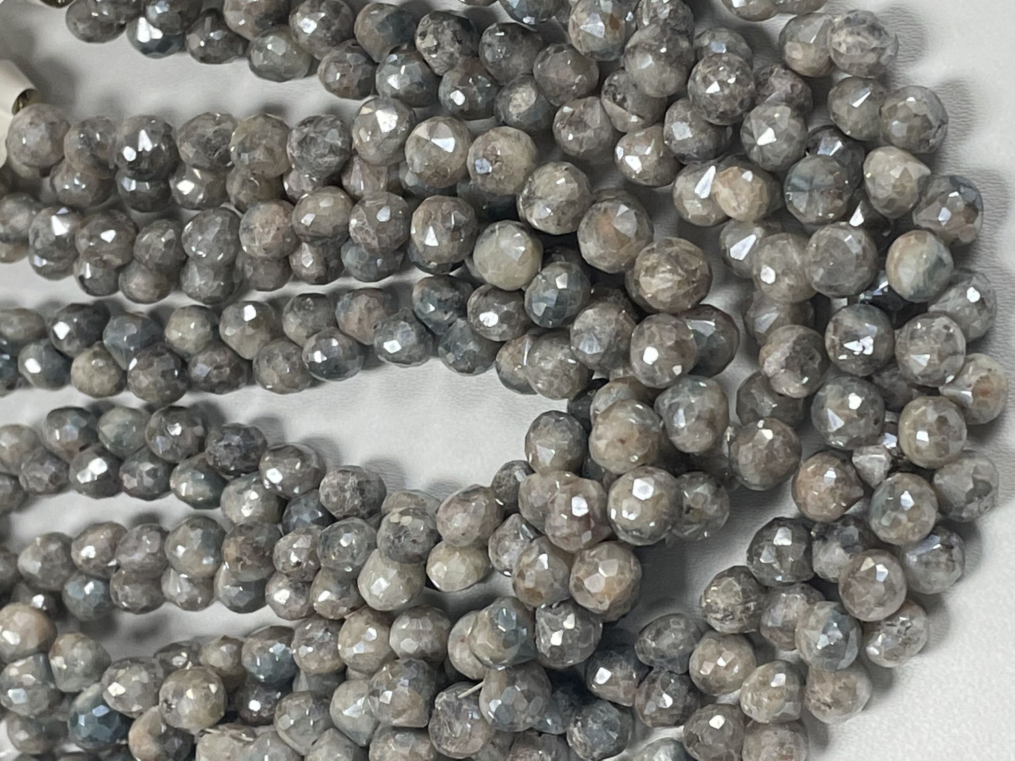 Grey White Silverite Onion Faceted