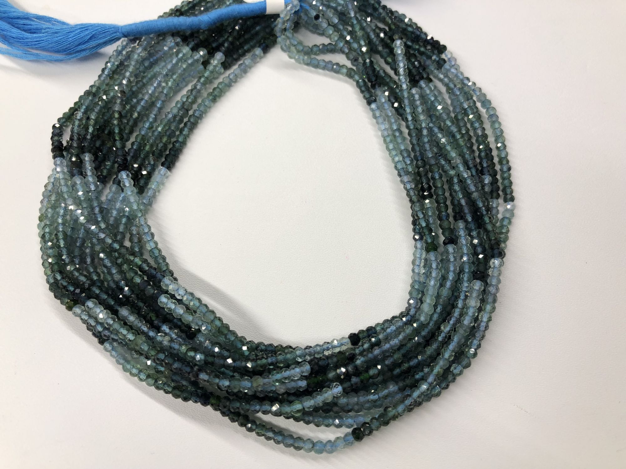 Tourmaline  Blue Rondelles Faceted