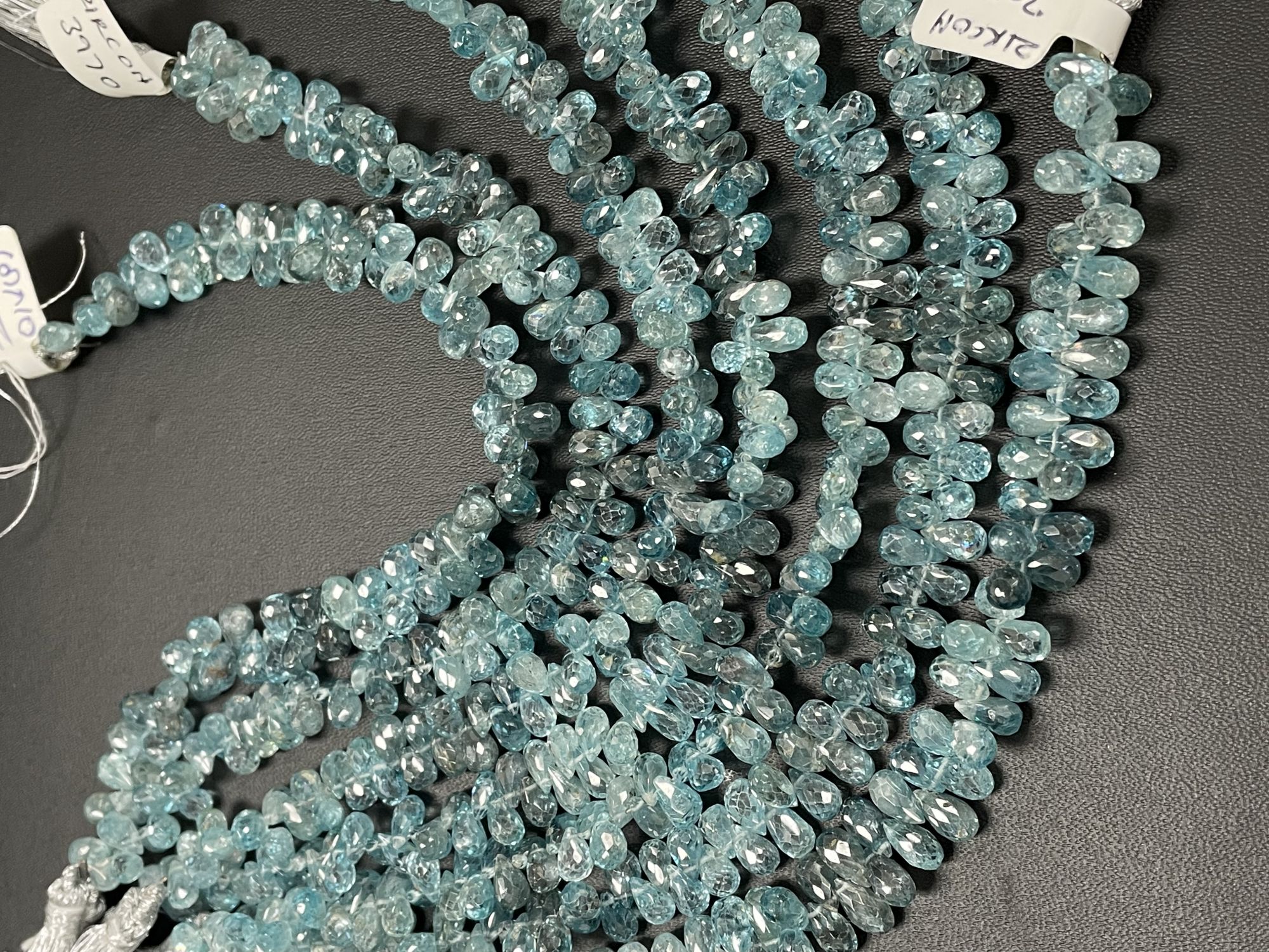 Blue Zircon Drop Faceted