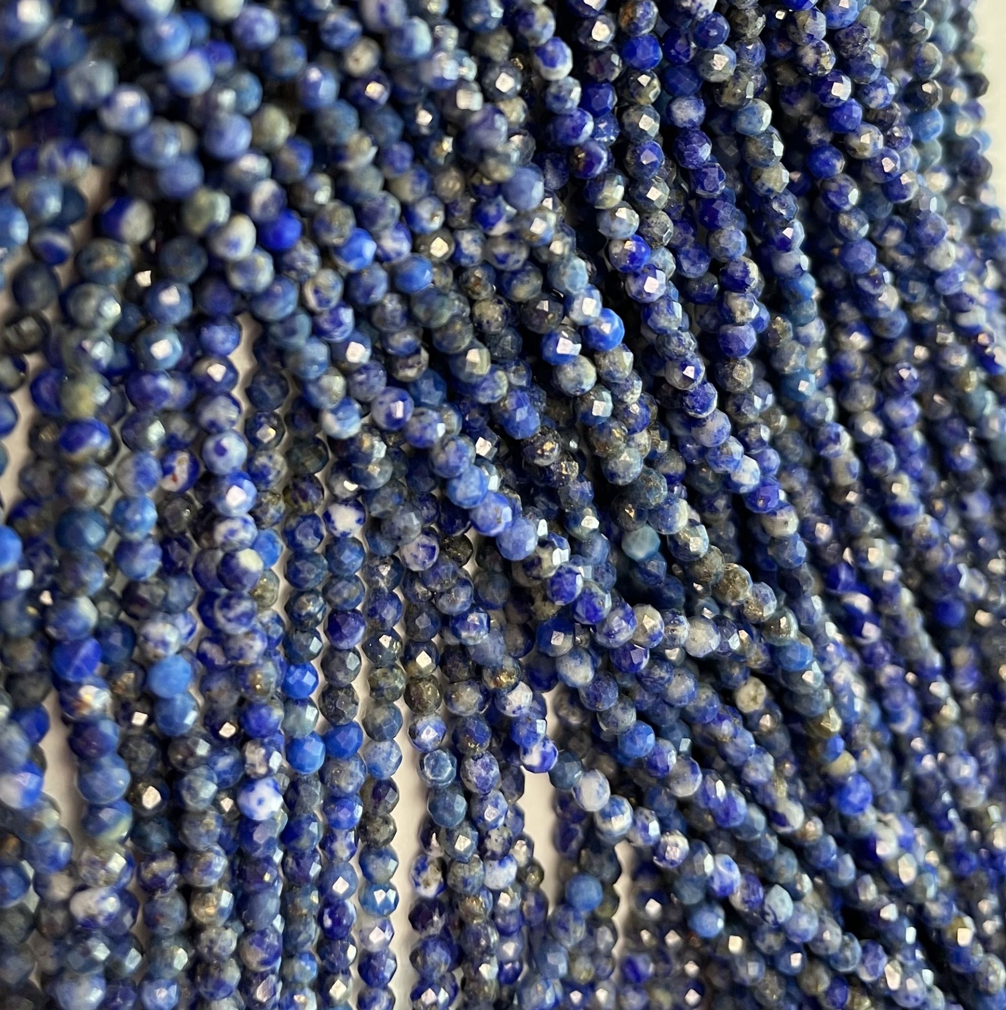 Shaded Lapis Rondelles Faceted
