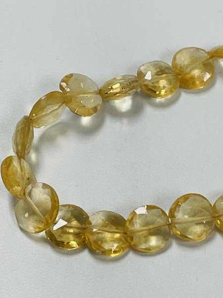 Citrine Coin Faceted