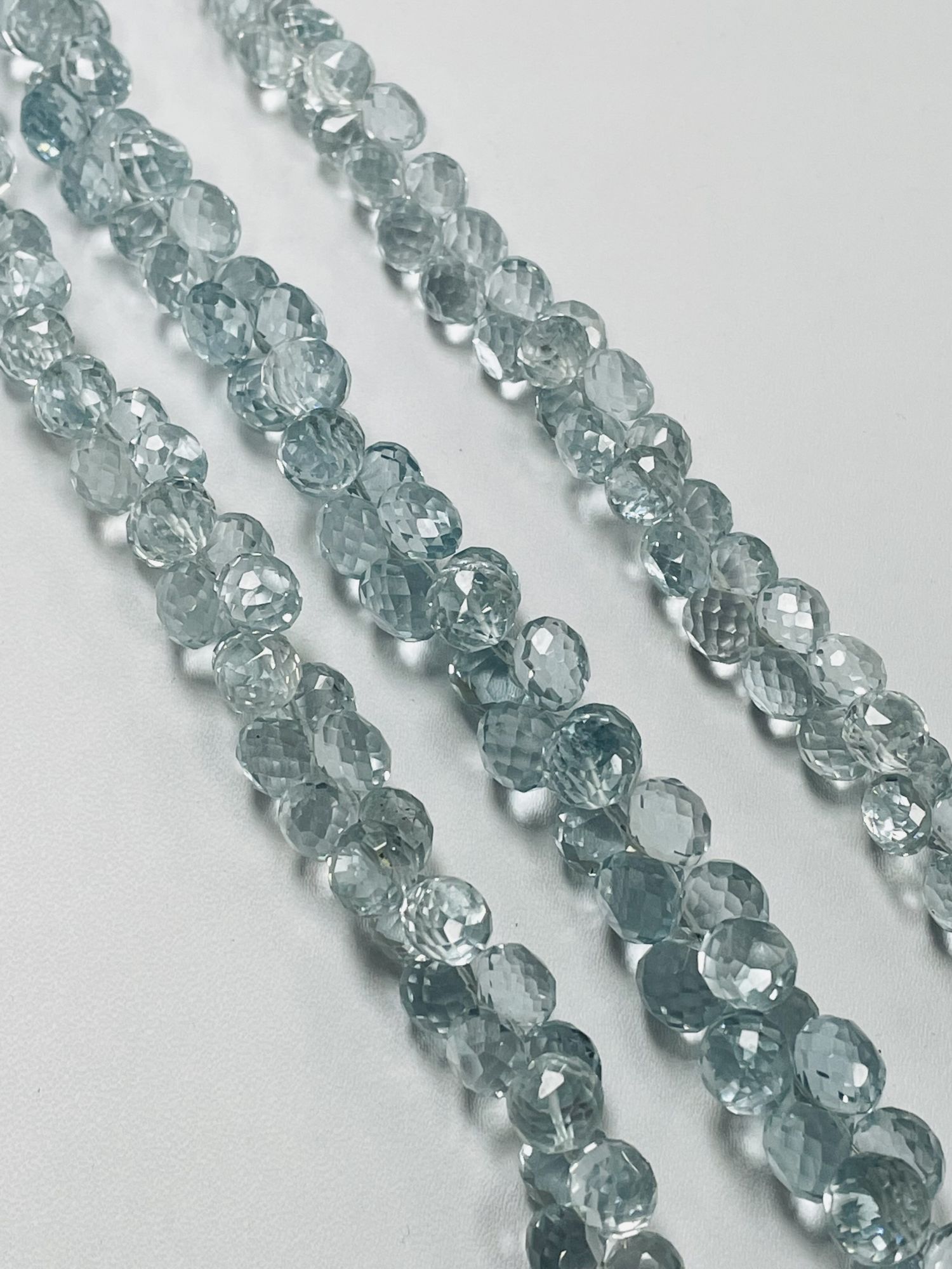 Aquamarine Hydro Quartz Onions Faceted
