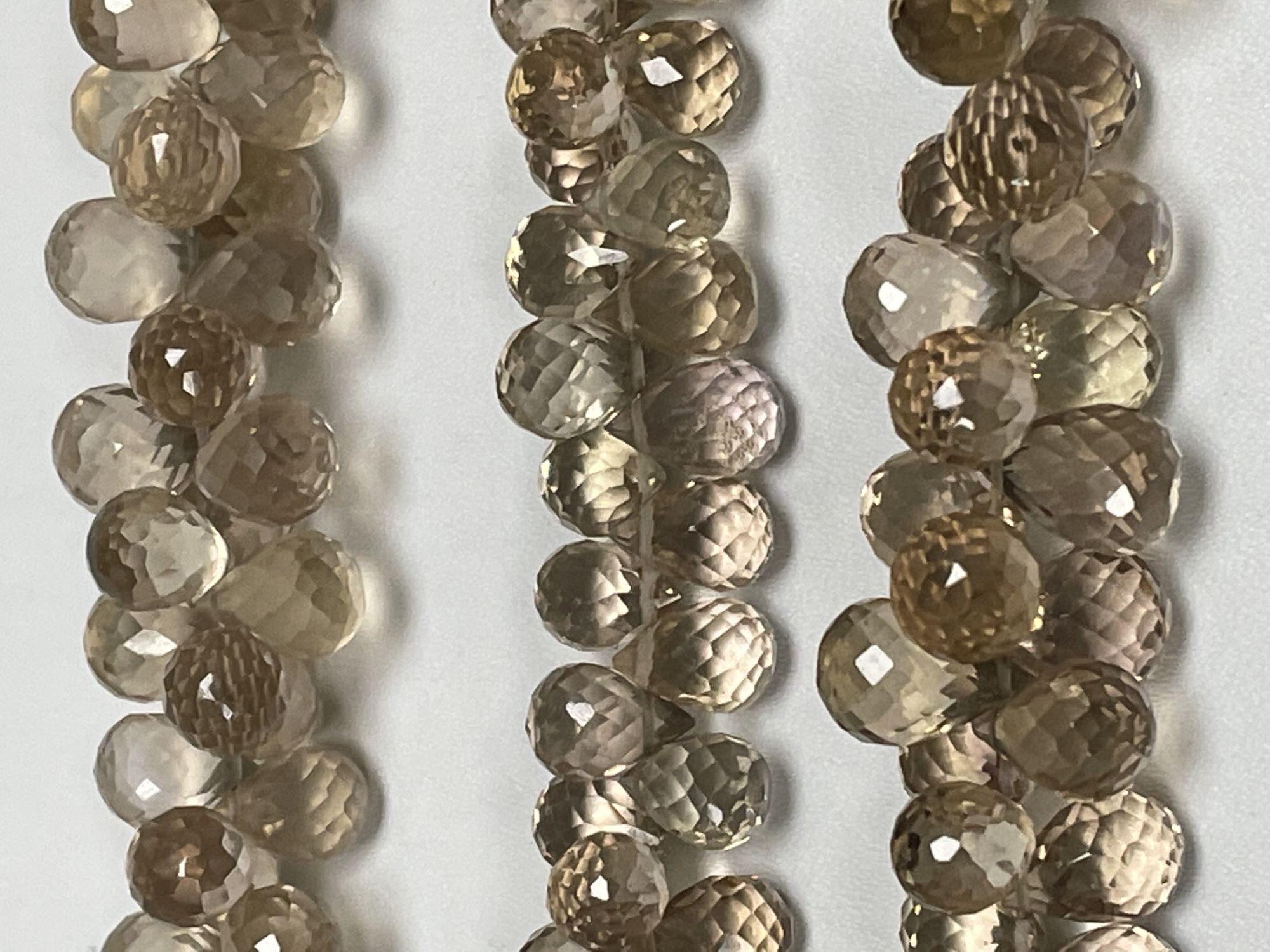 Champagne Quartz Drop Faceted