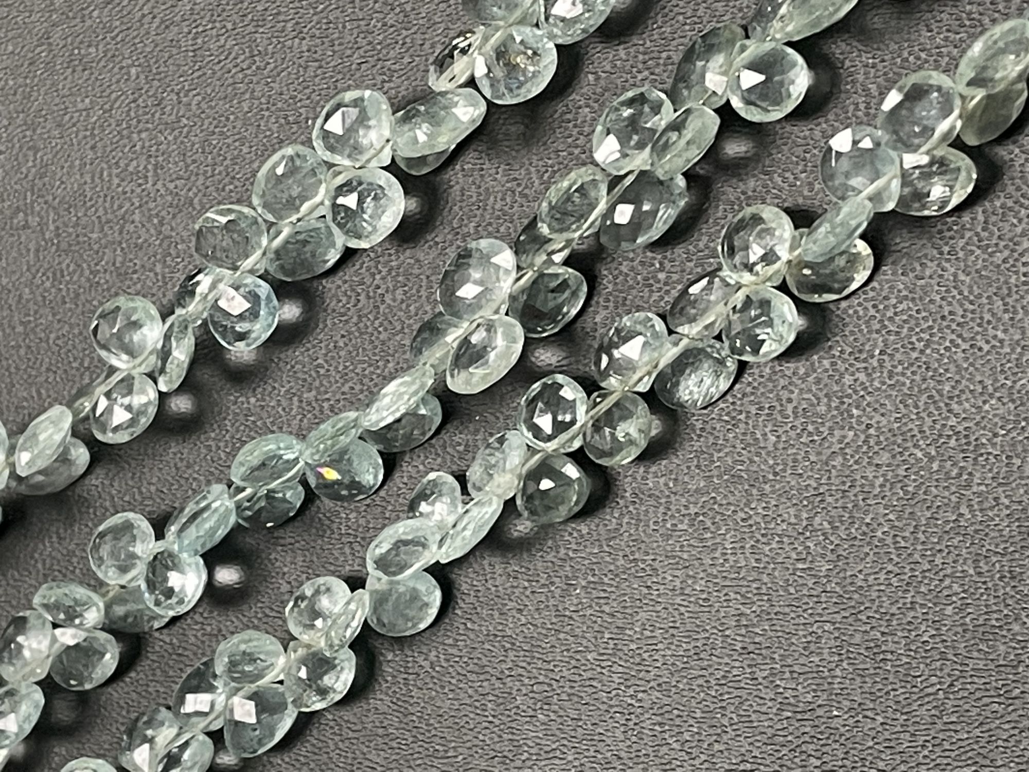 Moss Aquamarine Heart Faceted