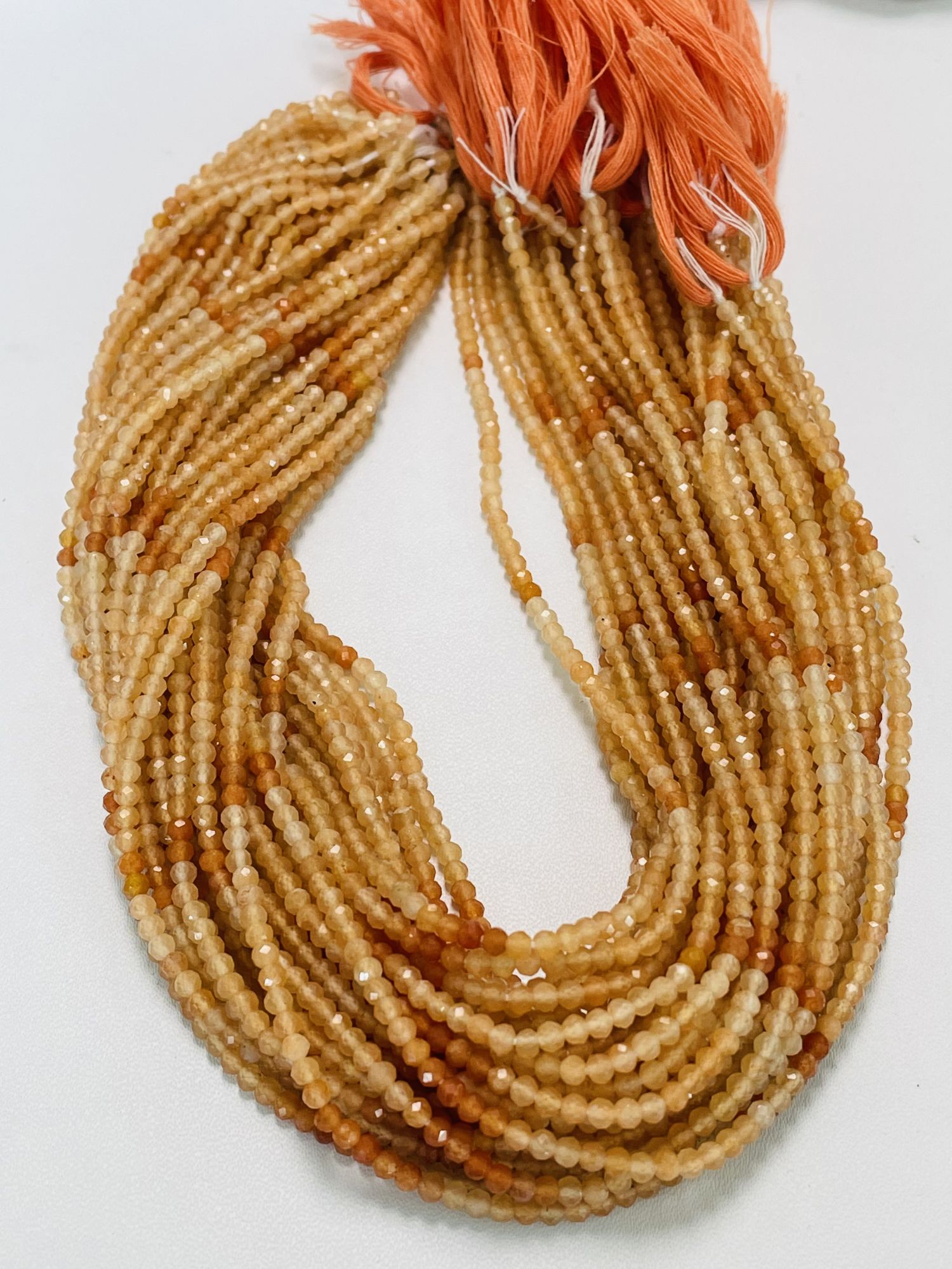 Shaded Carnelian Rondelle Faceted