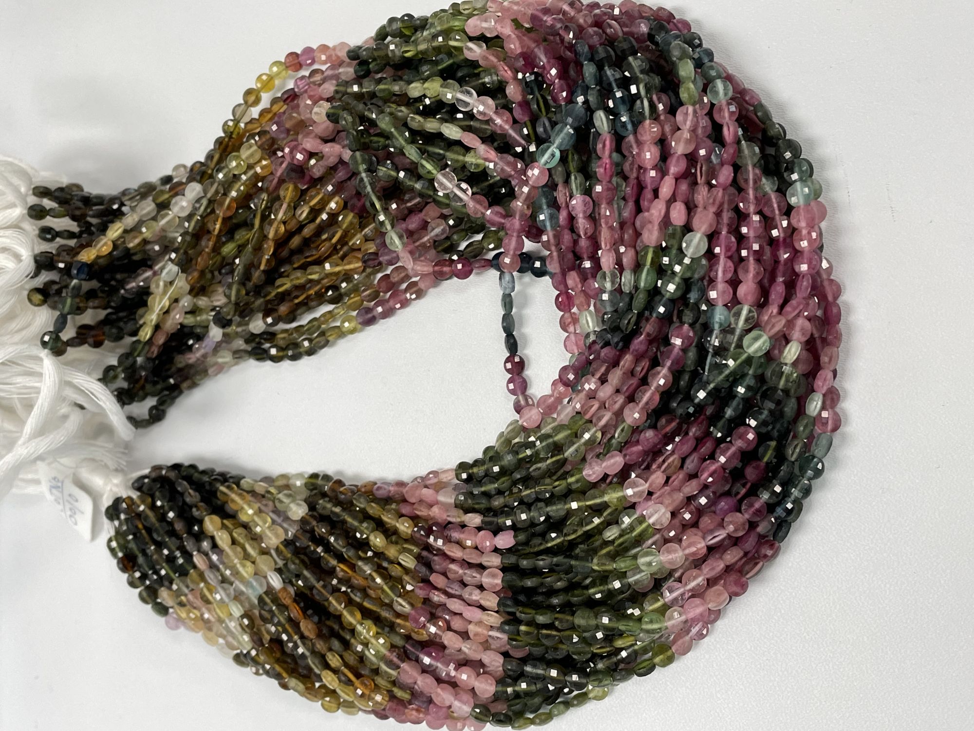 Multi Tourmaline Coin Faceted