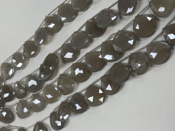 Coated Chalcedony Hearts Faceted