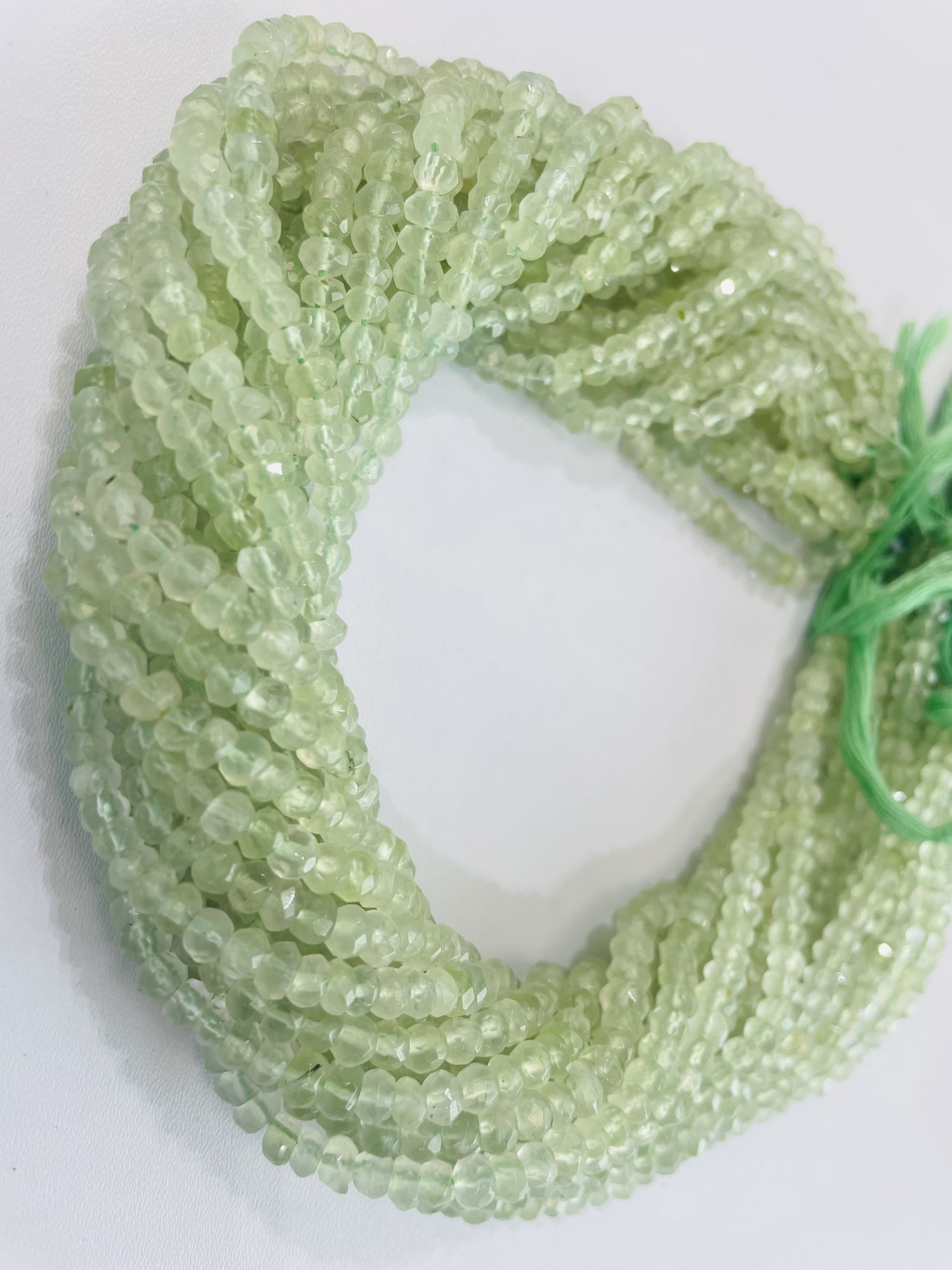 Prehnite Rondelle Faceted