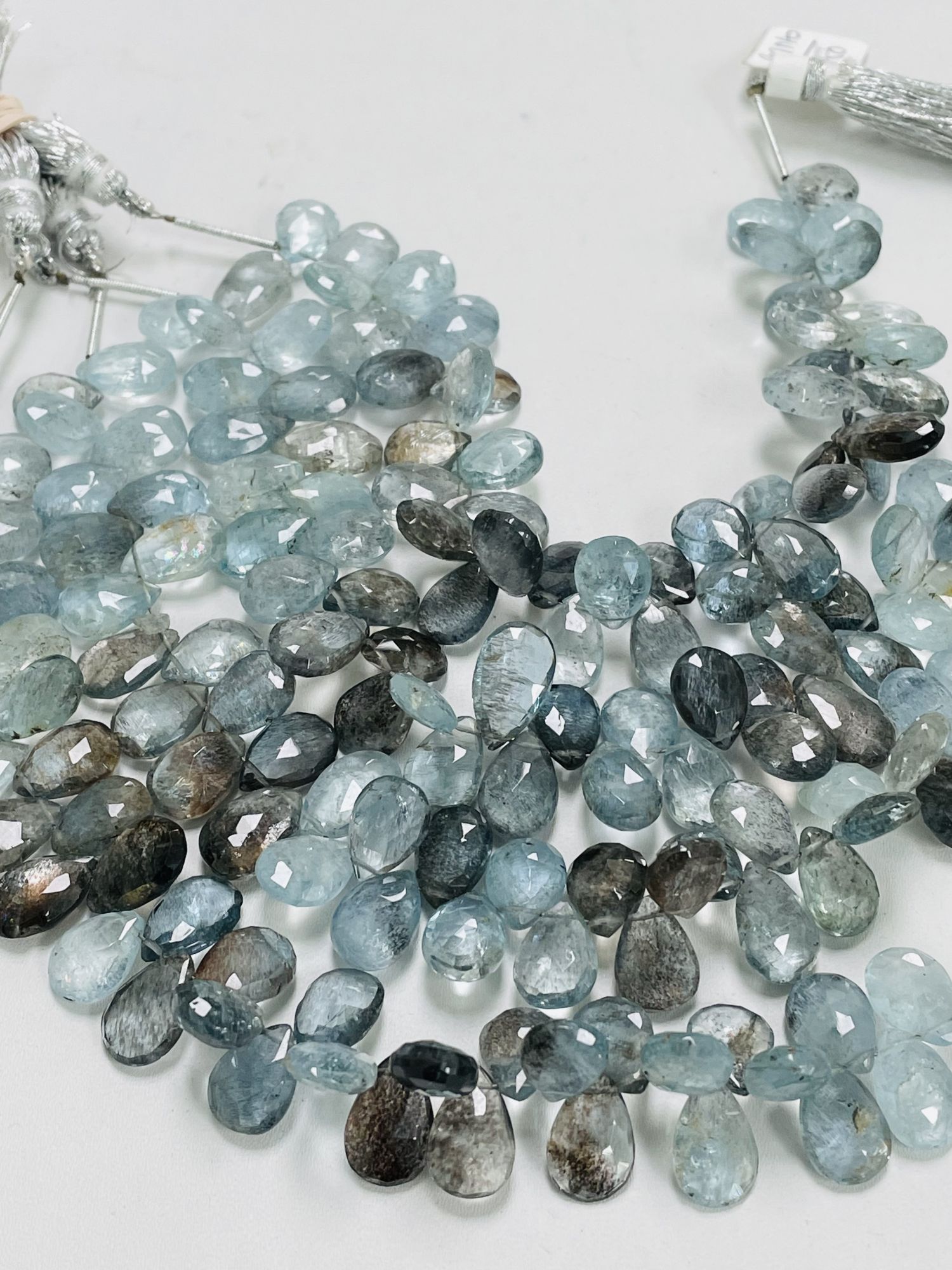 Copper Aquamarine Pears Faceted