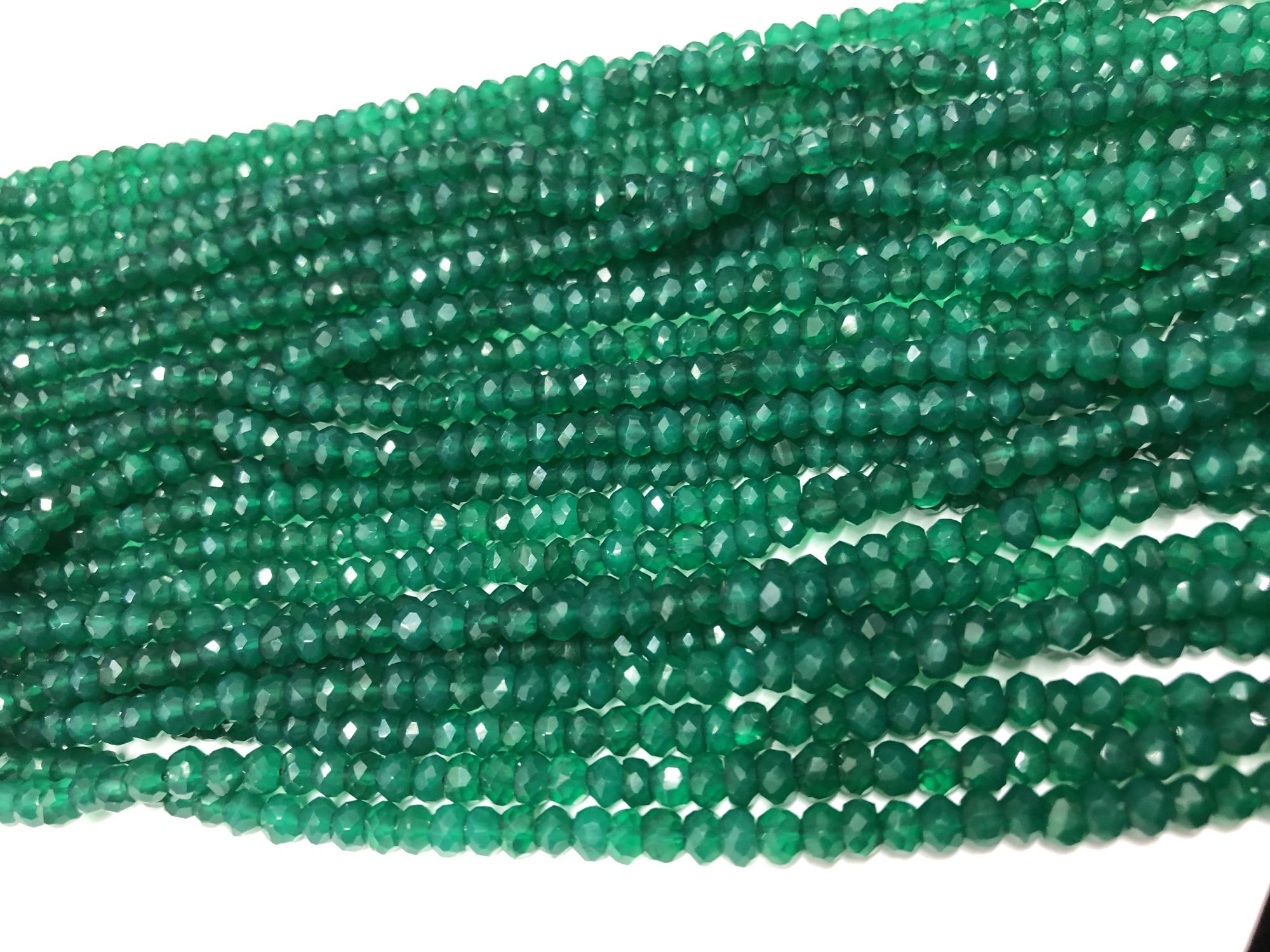 Green Onyx Rondelles Faceted