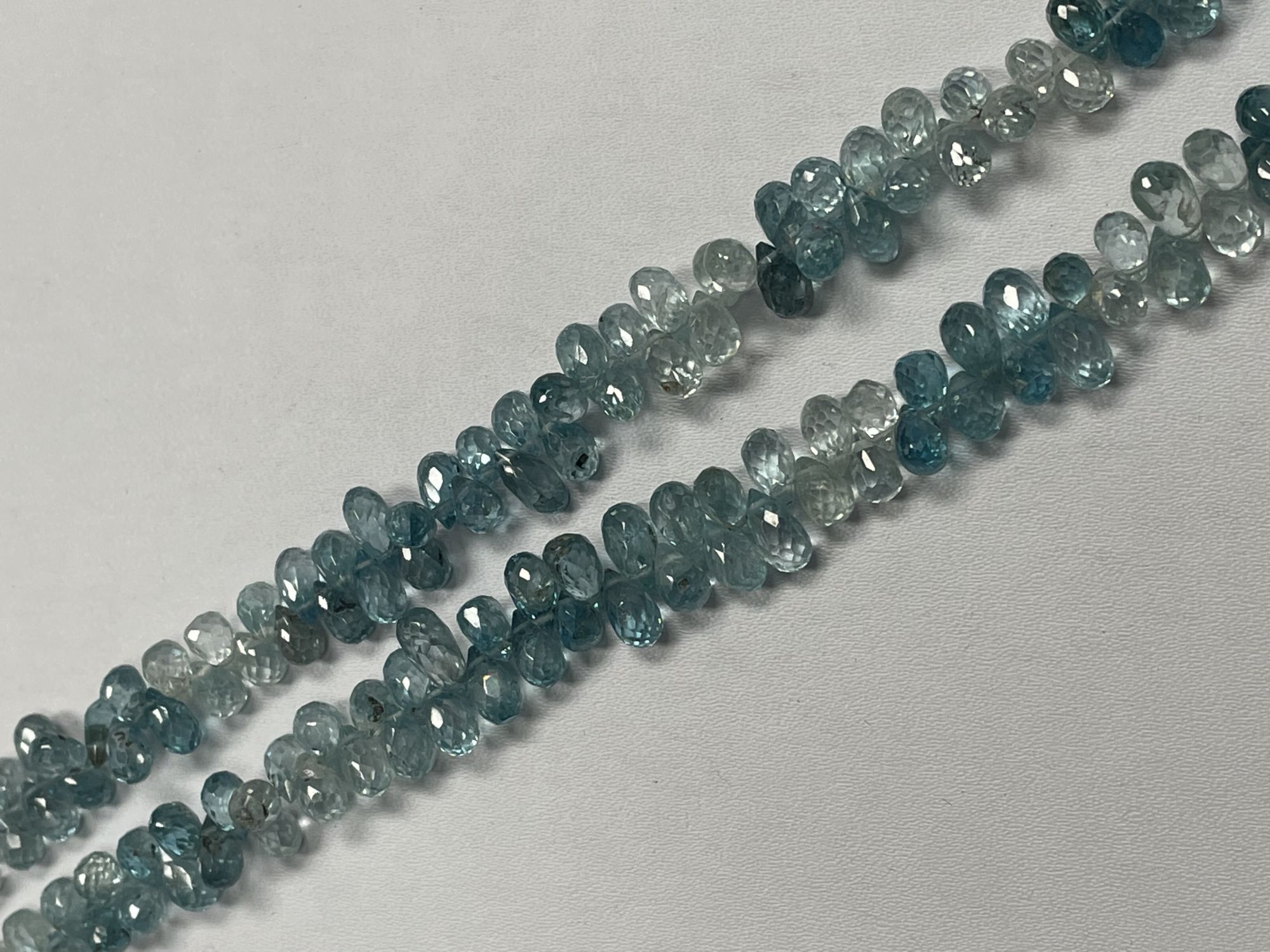 Blue Zircon Drop Faceted