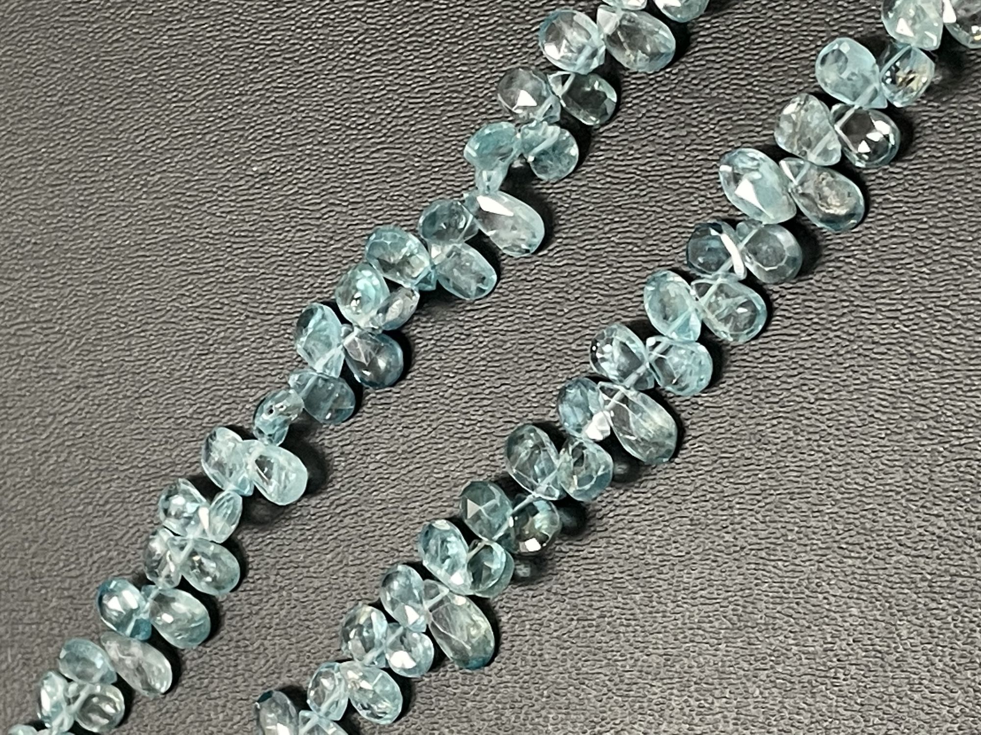 Blue Zircon Pear Faceted