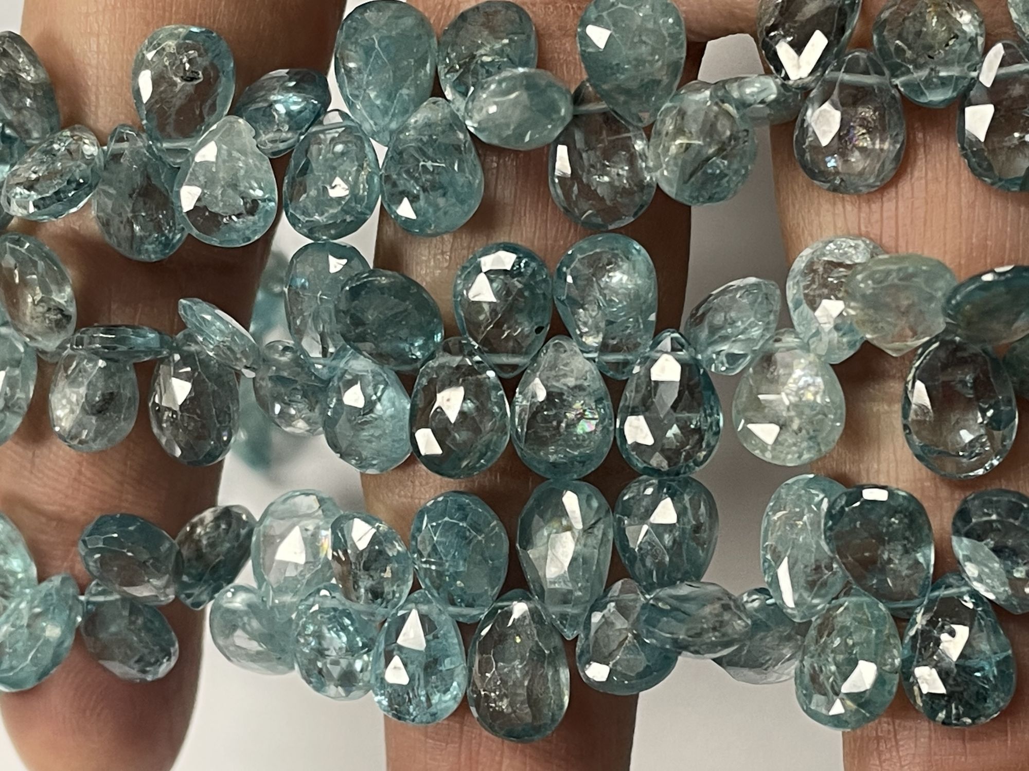 Blue Zircon Pear Faceted