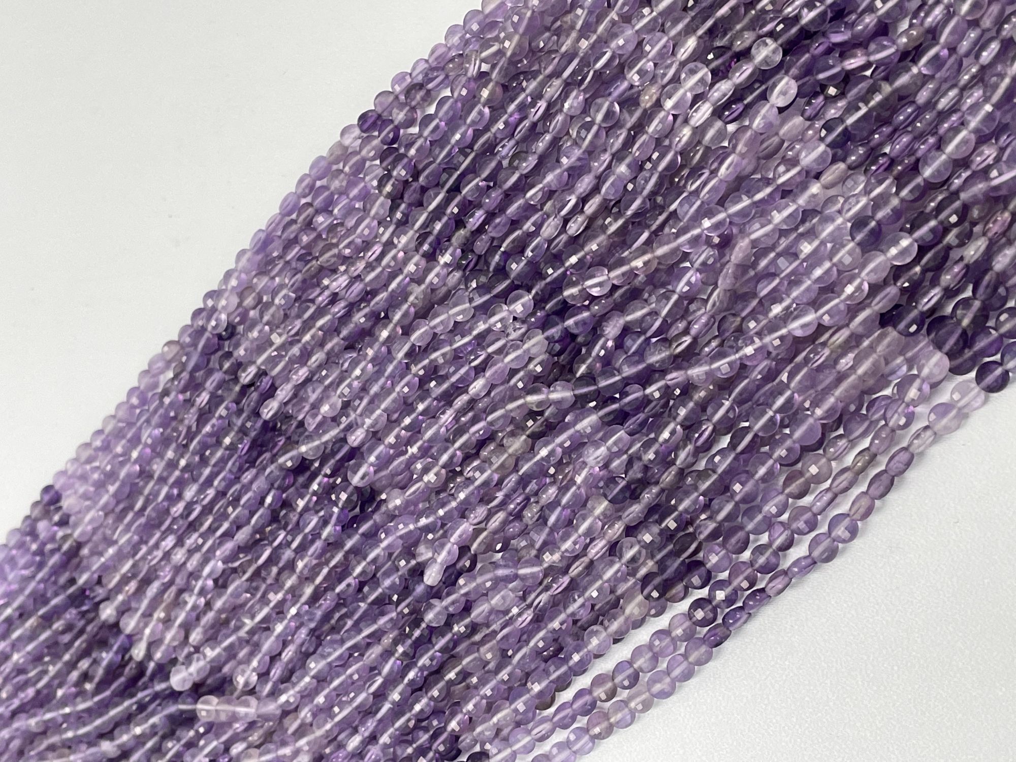 Shaded Purple Amethyst Coin Faceted