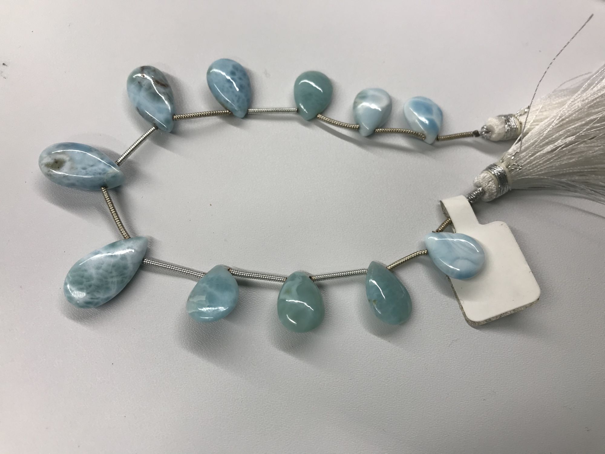 Natural Larimar Pears Smooth