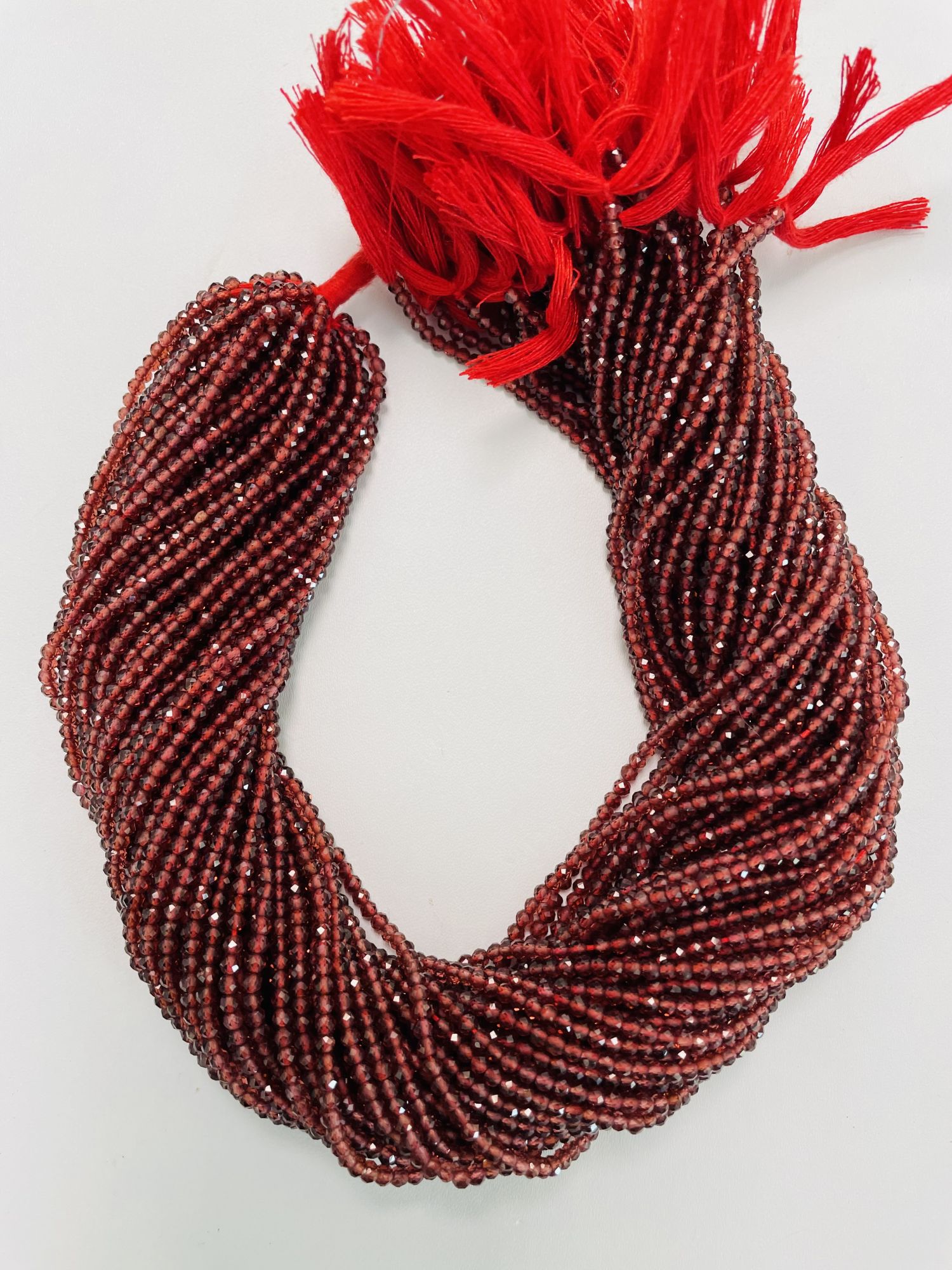 Red Garnet Rondelle Faceted