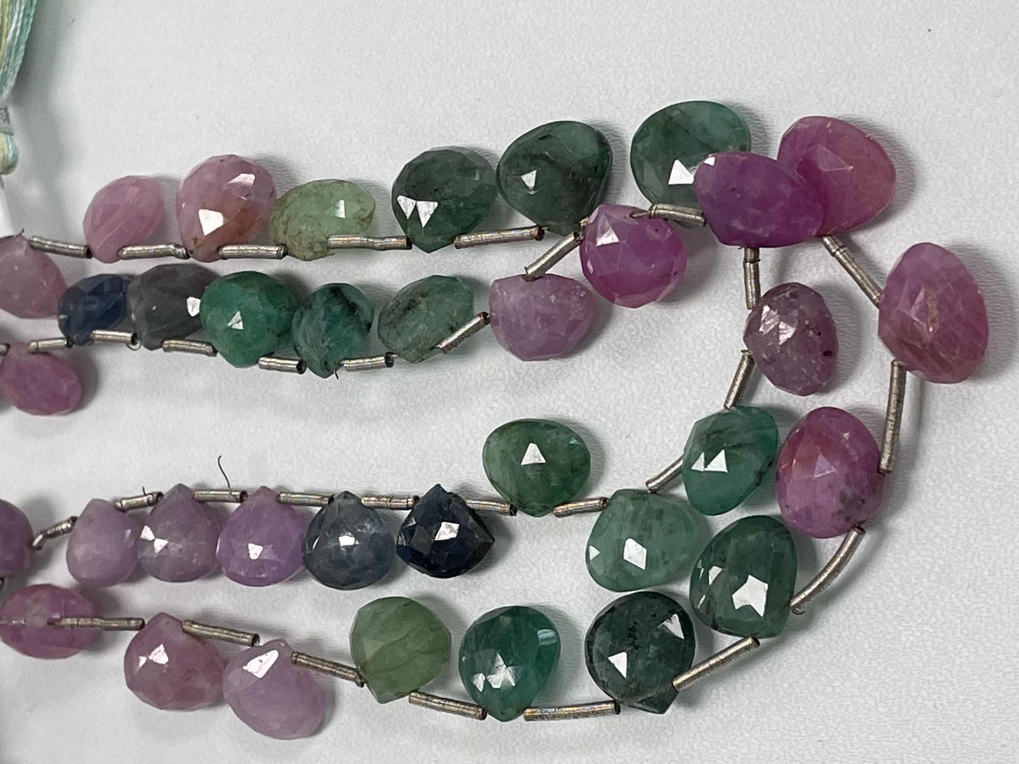 Multi Color Sapphire Heart Faceted