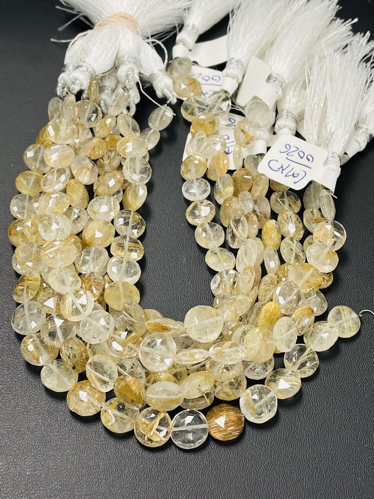 Golden Rutilated Quartz Coin Faceted