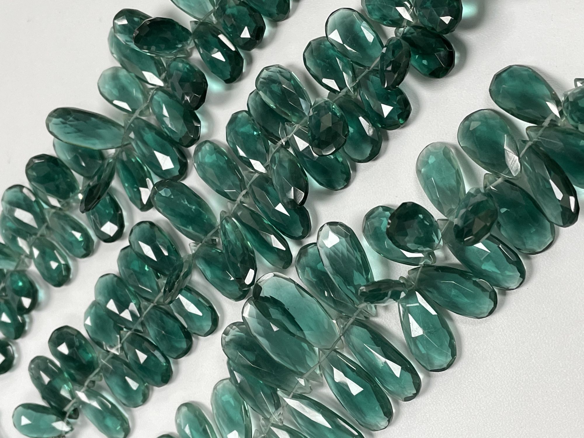 Green Hydro Quartz Long Pear Faceted