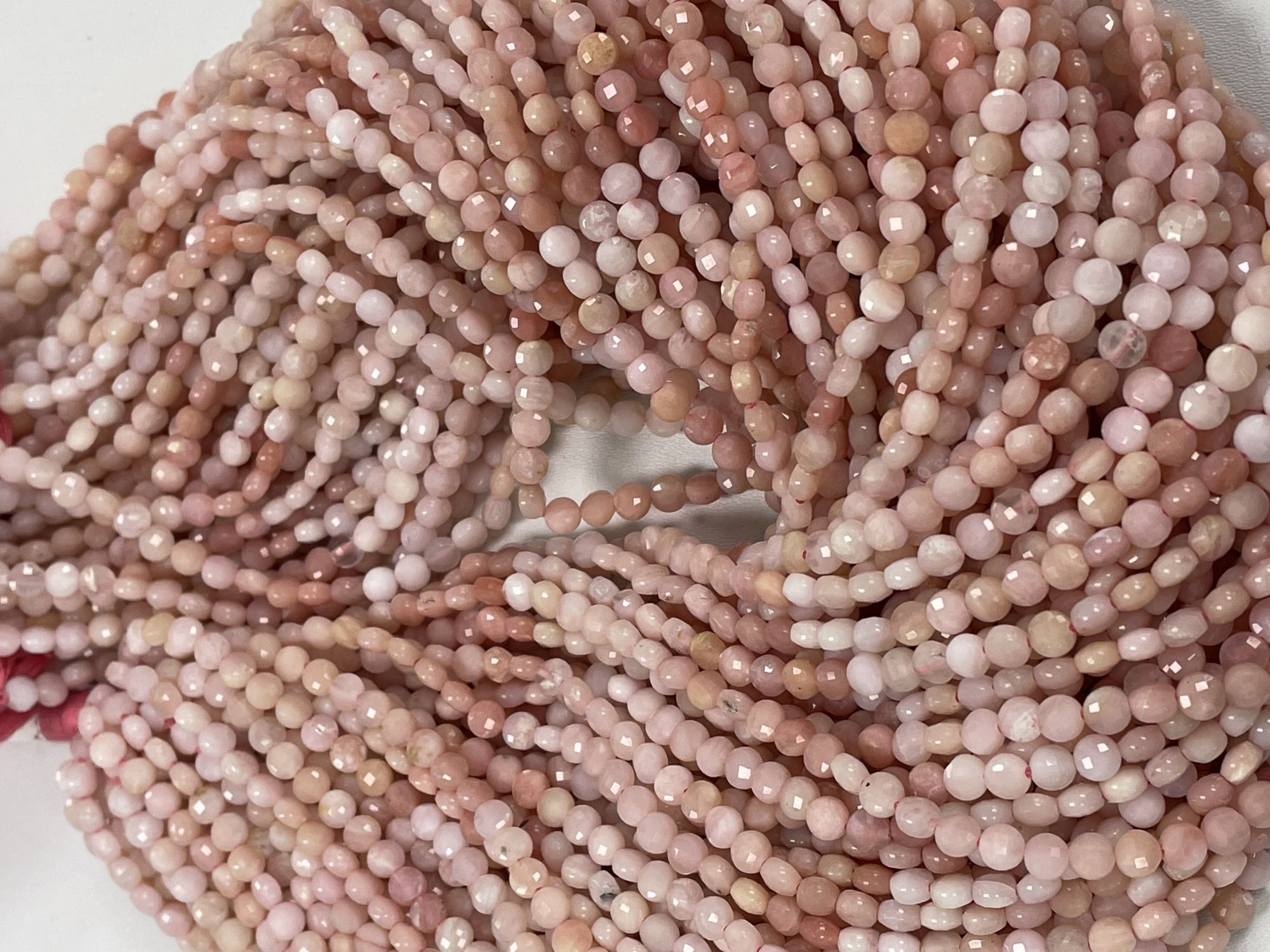 Shaded Pink Opal Coin Faceted