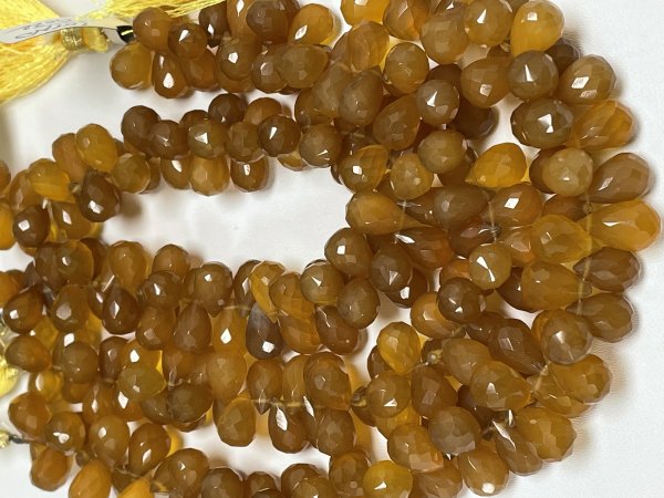 Brown Chalcedony Drop Faceted