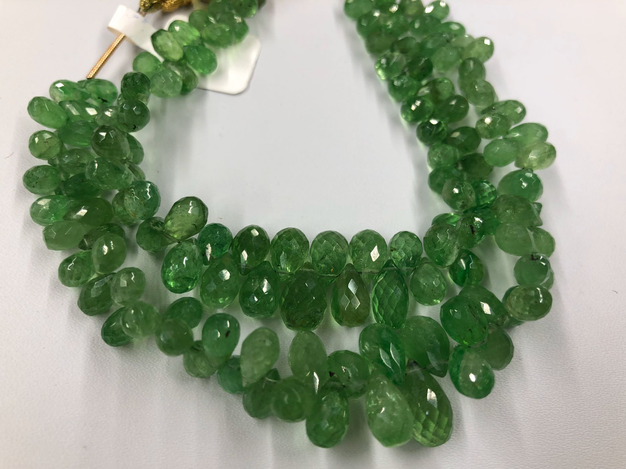 Natural Tsavorite Drops Faceted Graduated