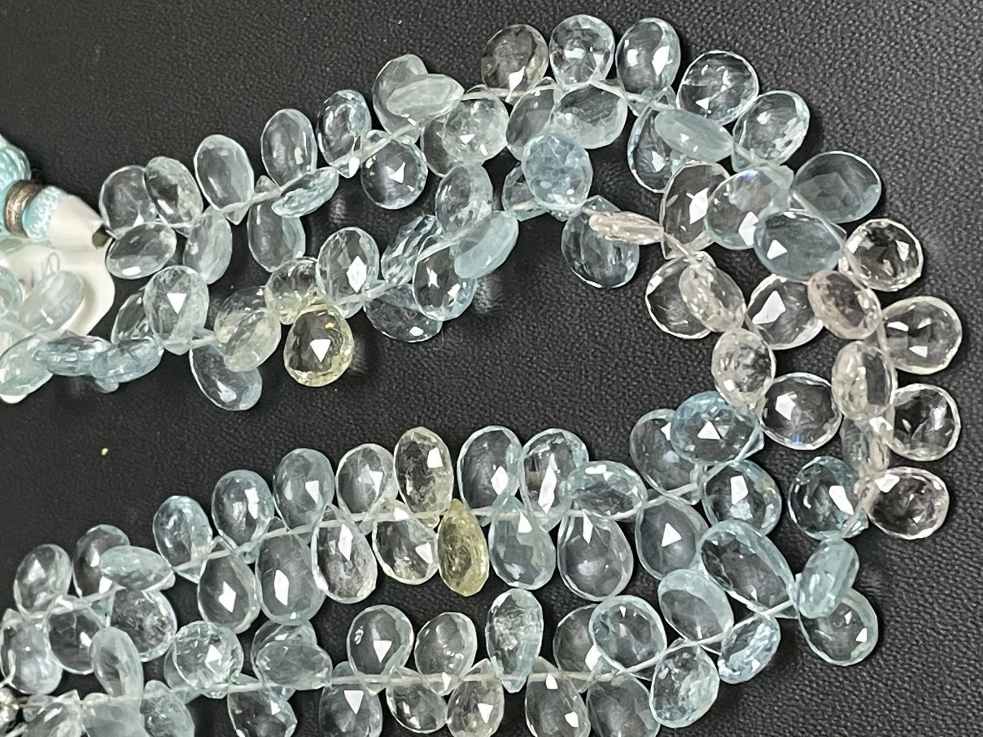 Multi Aquamarine Pear Faceted