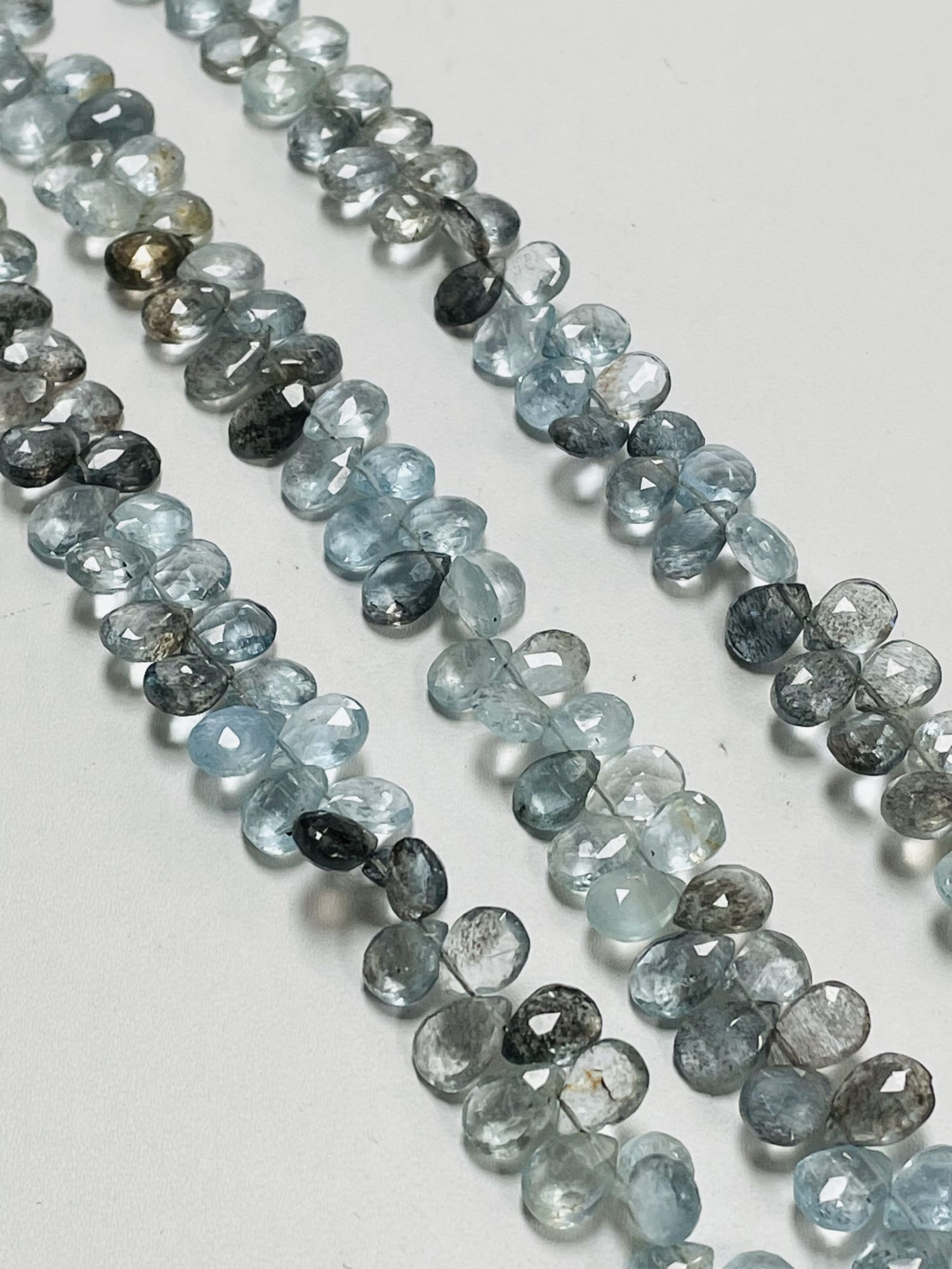 Copper Aquamarine Pear Faceted