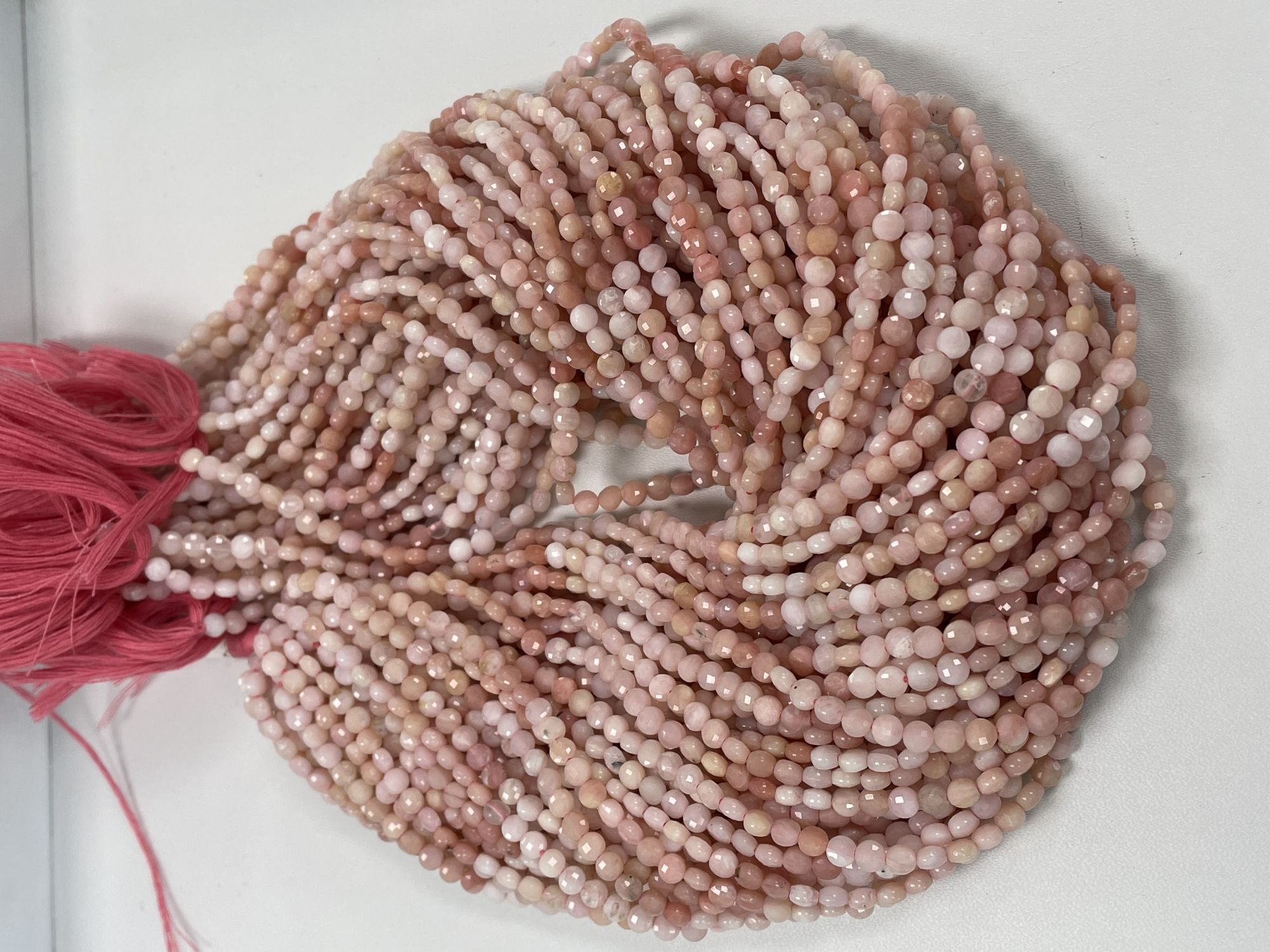 Shaded Pink Opal Coin Faceted