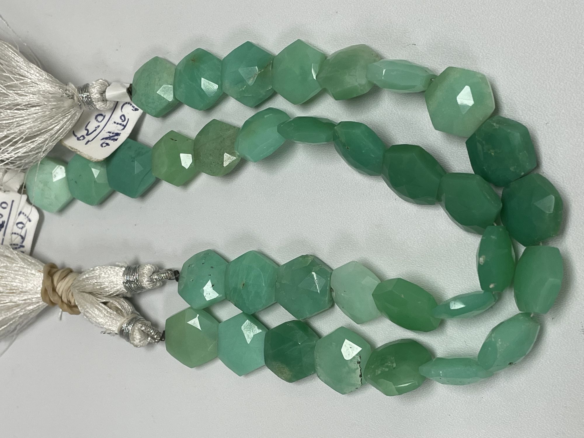 Chrysoprase Top Drilled Hexagon Faceted