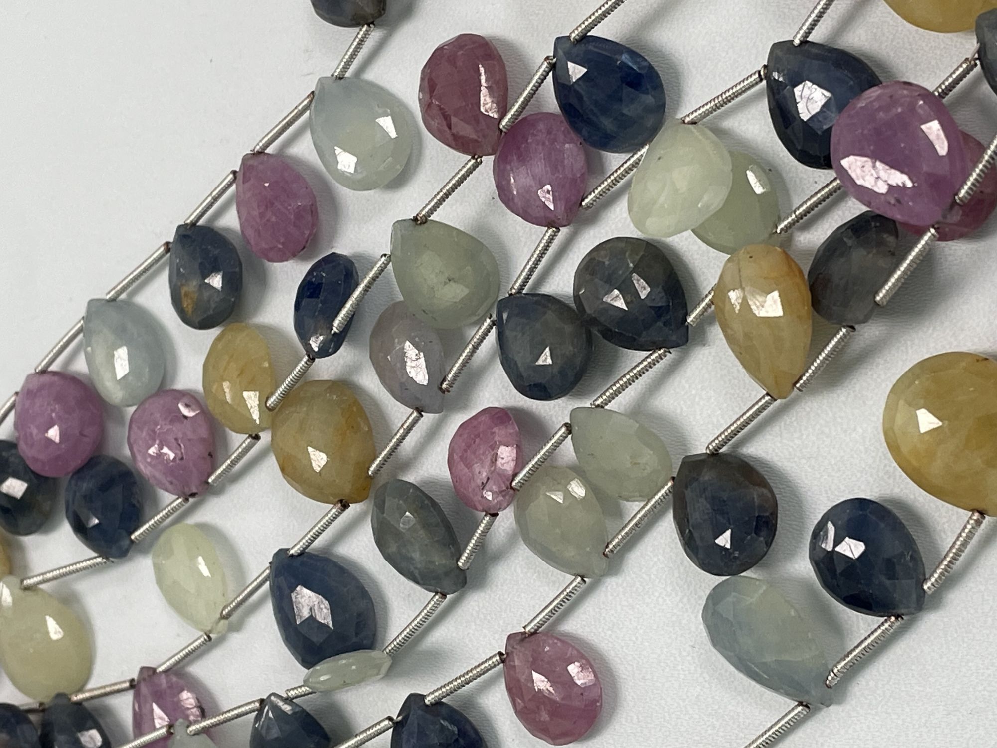 Multi Color Sapphire Pears Faceted