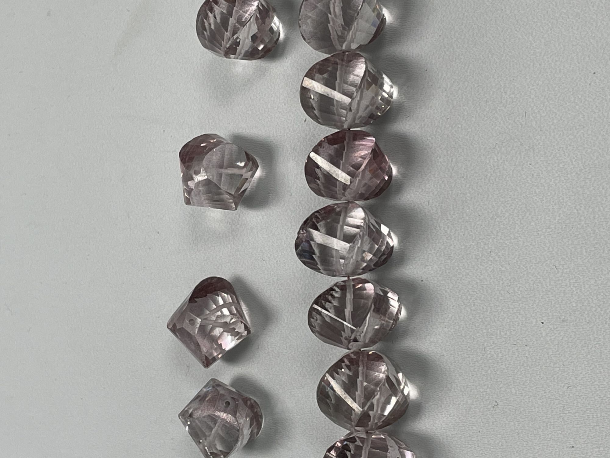 Pink Mystic Quartz Twisted Cubes Faceted