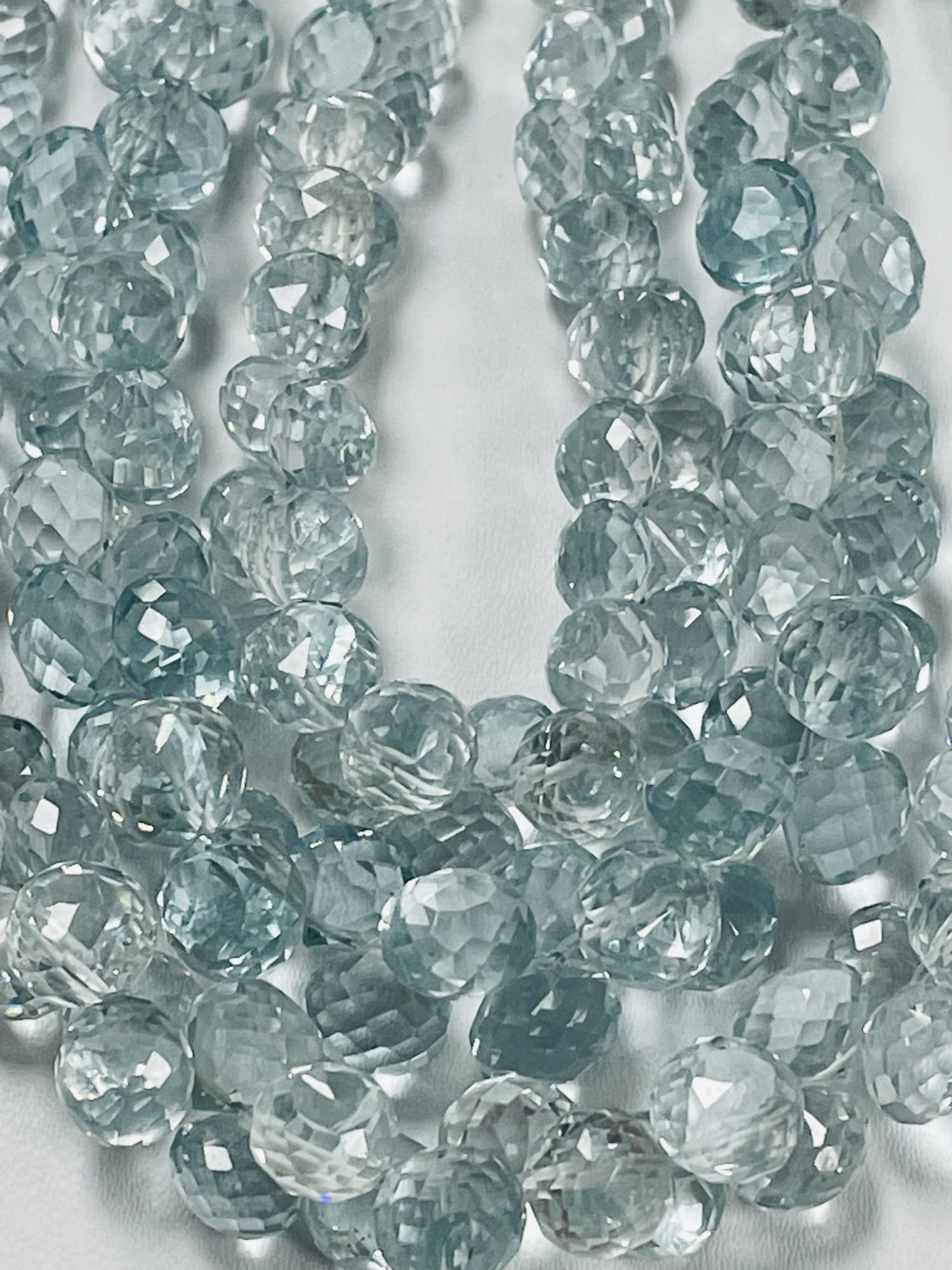 Aquamarine Hydro Quartz Onions Faceted