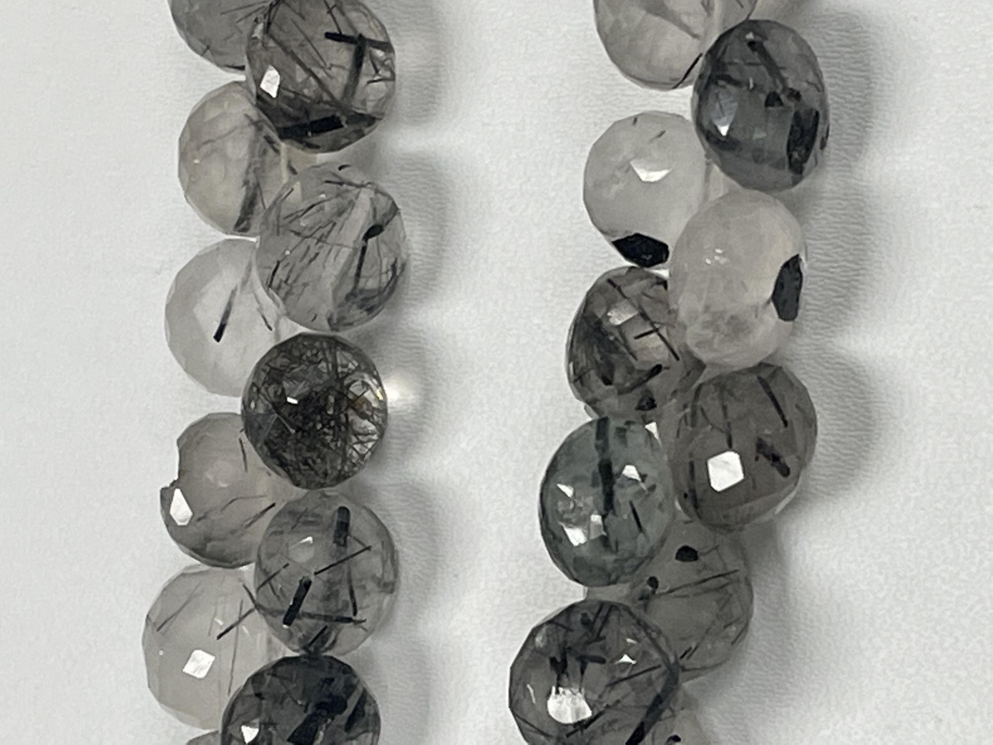 Black Tourmalated Quartz Onion Faceted