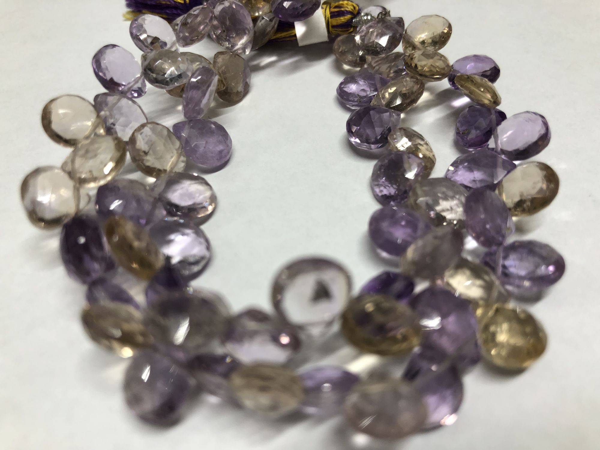 Ametrine Hearts Faceted