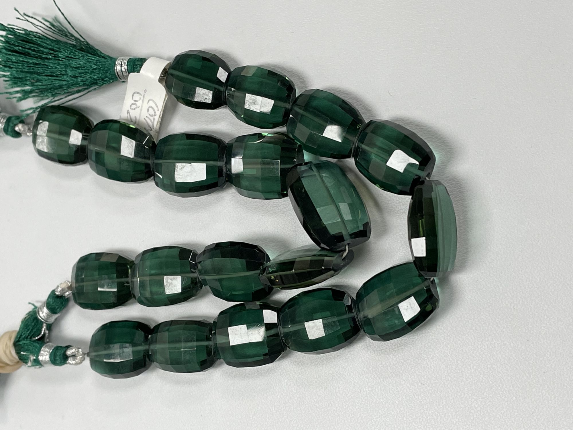 Forest Green Hydro Quartz Barrel Faceted