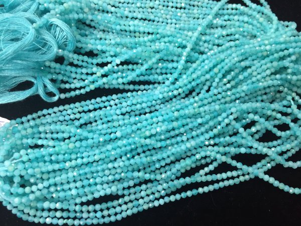 Amazonite Rondelle Faceted