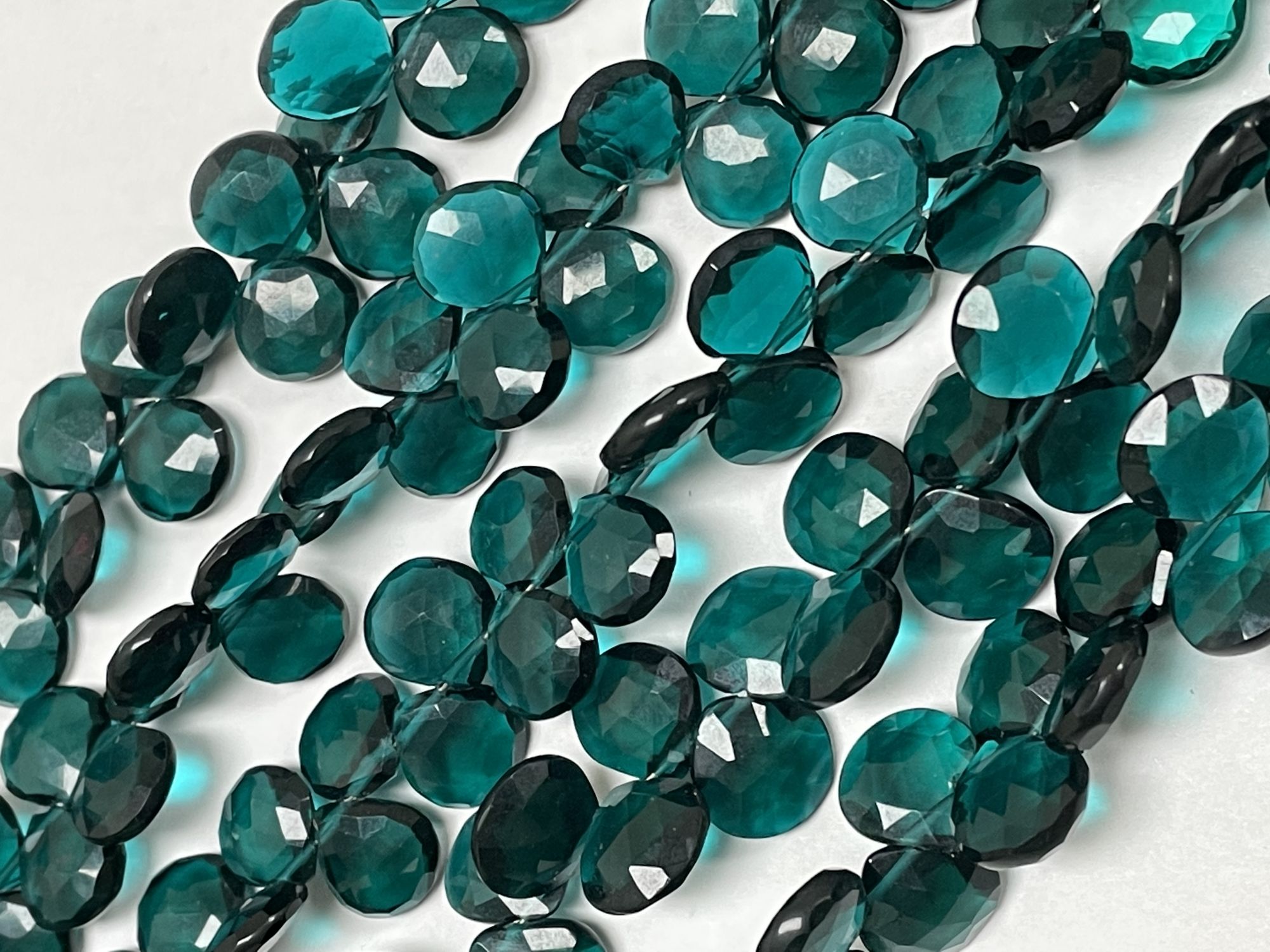 Teal Hydro Quartz Heart Faceted