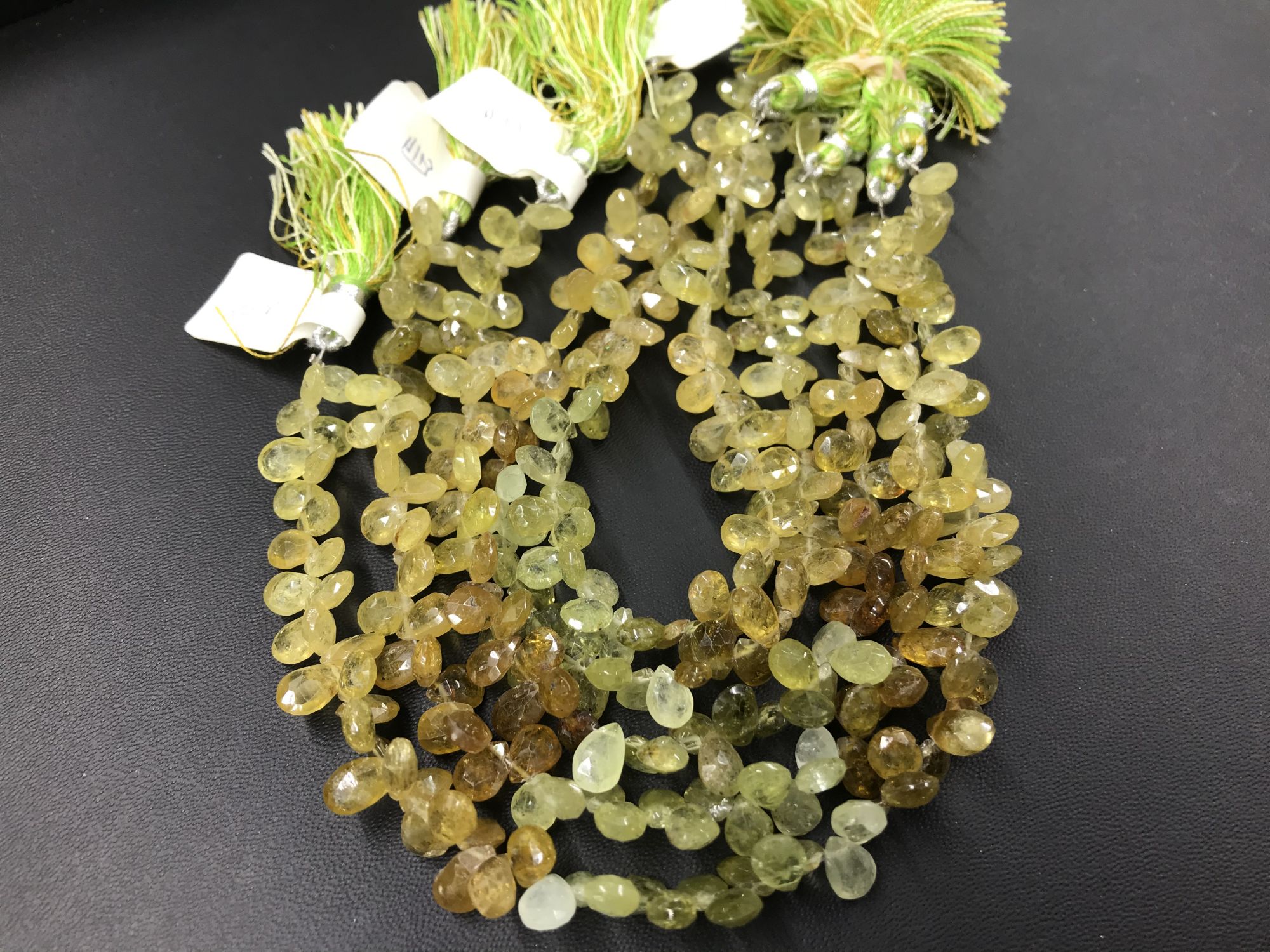 Green Grossular Garnet Pear Faceted