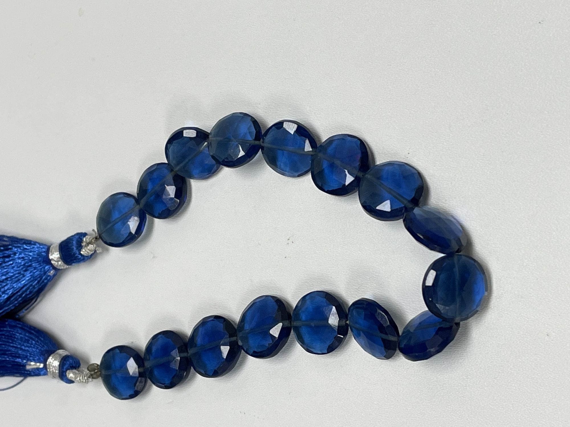 Blue Hydro Quartz Coin Faceted