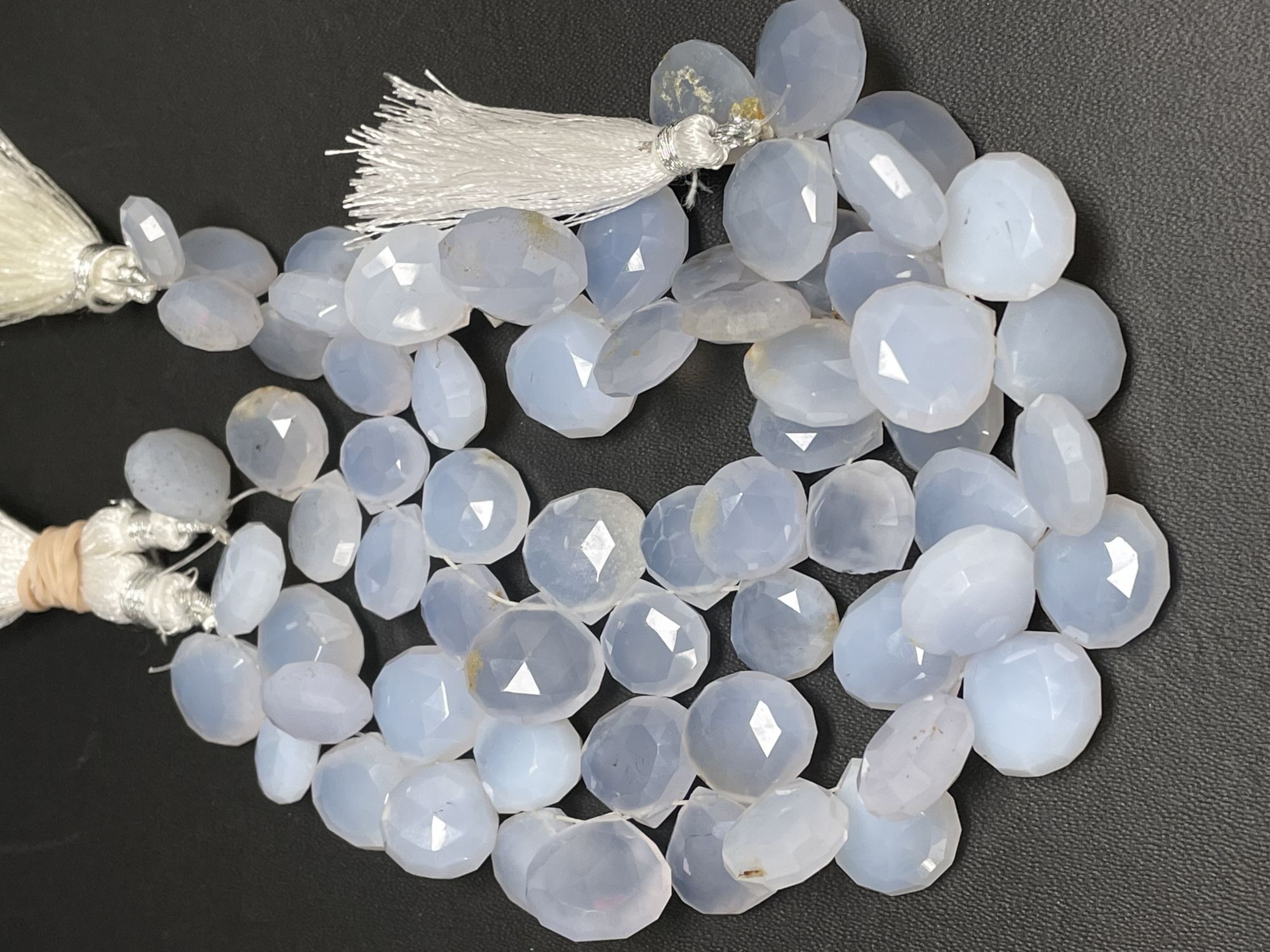 Natural Blue Chalcedony Heart Faceted