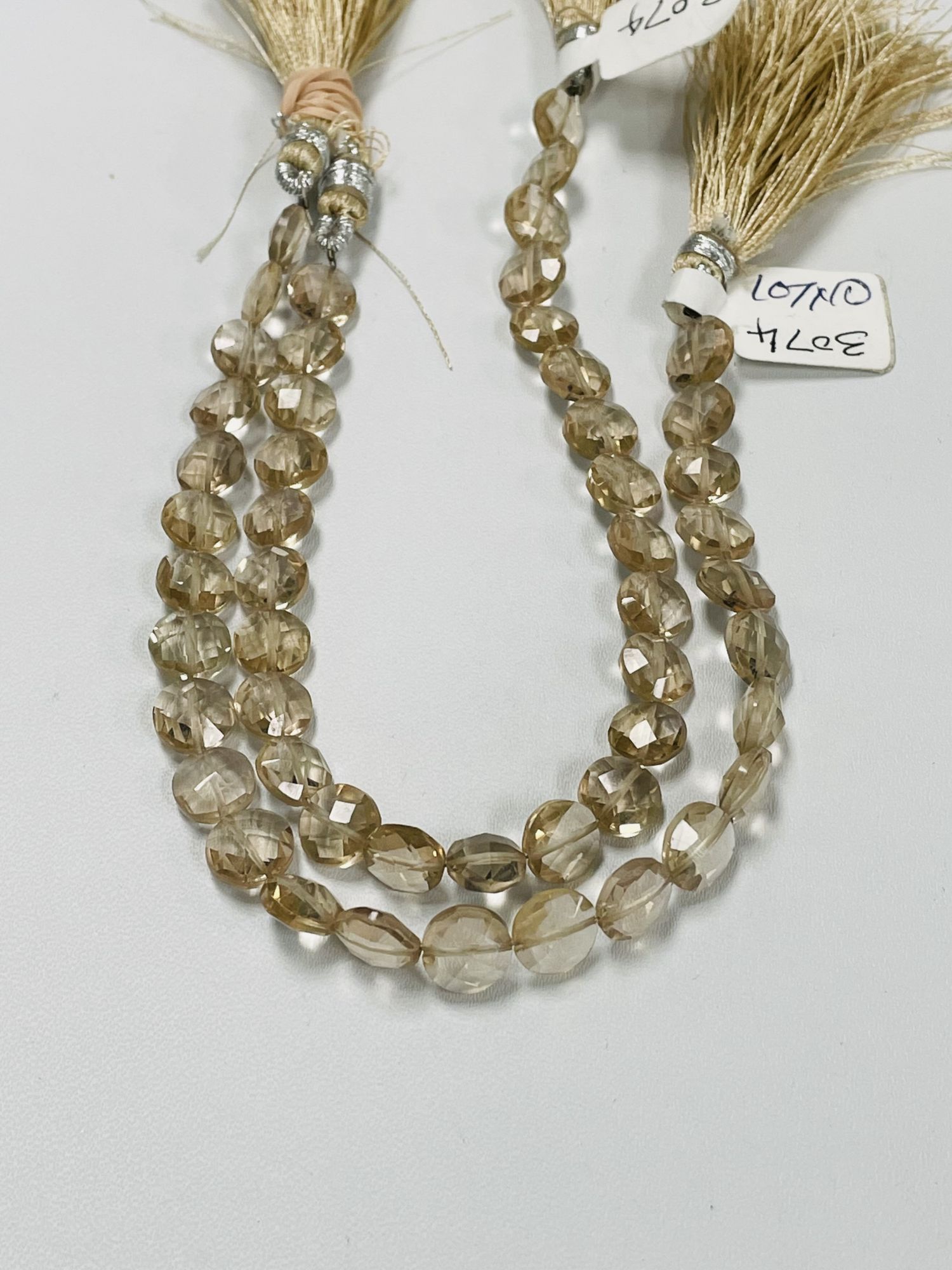 Champagne Topaz Coin Faceted