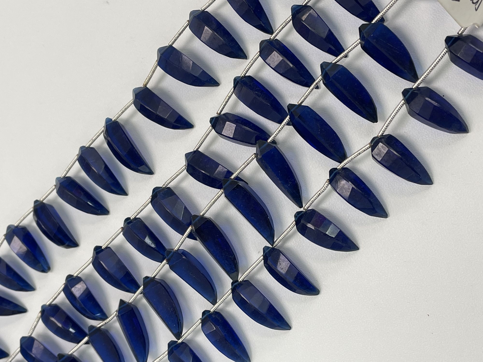 Ink Blue Hydro Quartz Okra Faceted