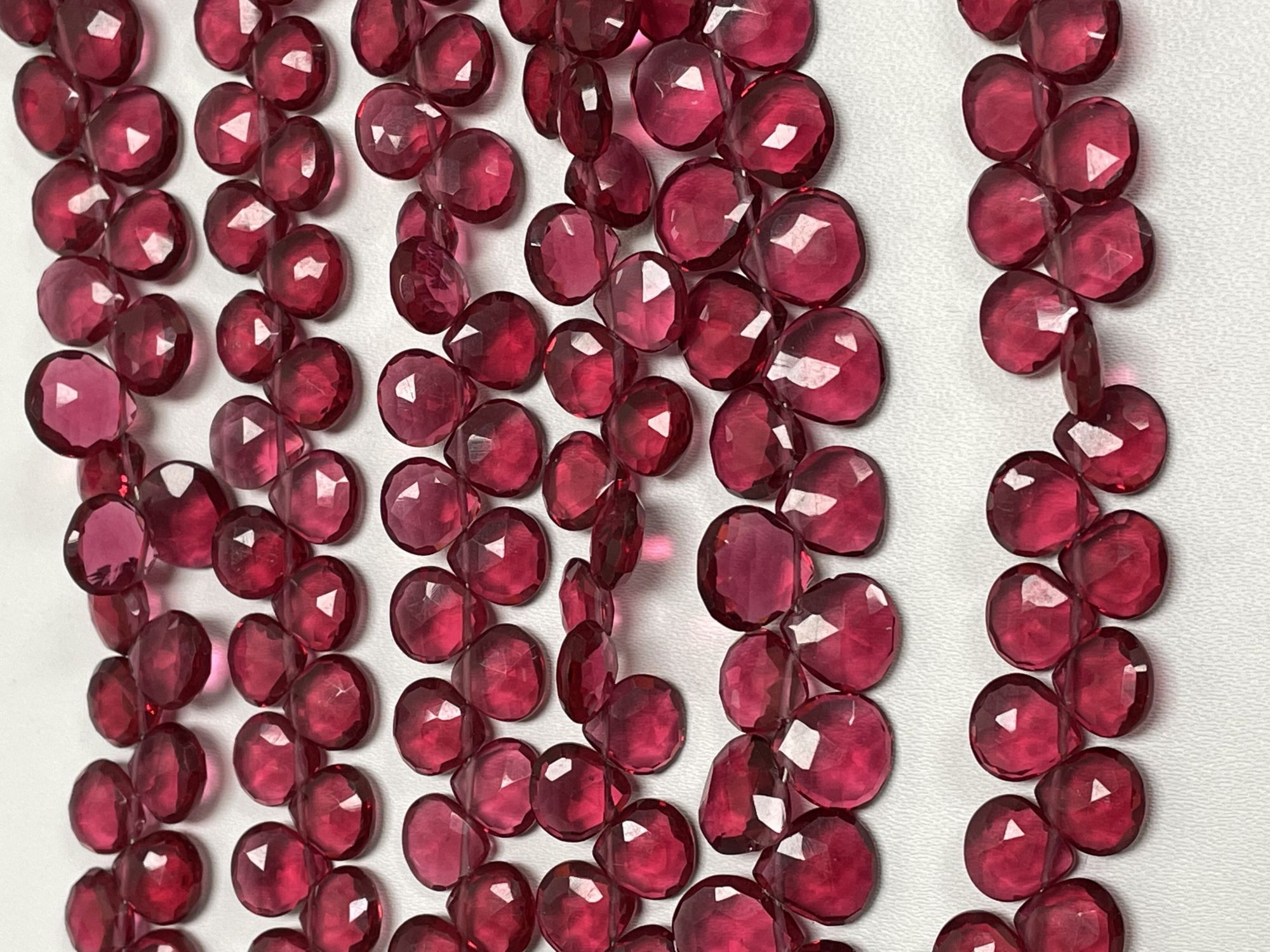 Rubilite Hydro Quartz Heart Faceted