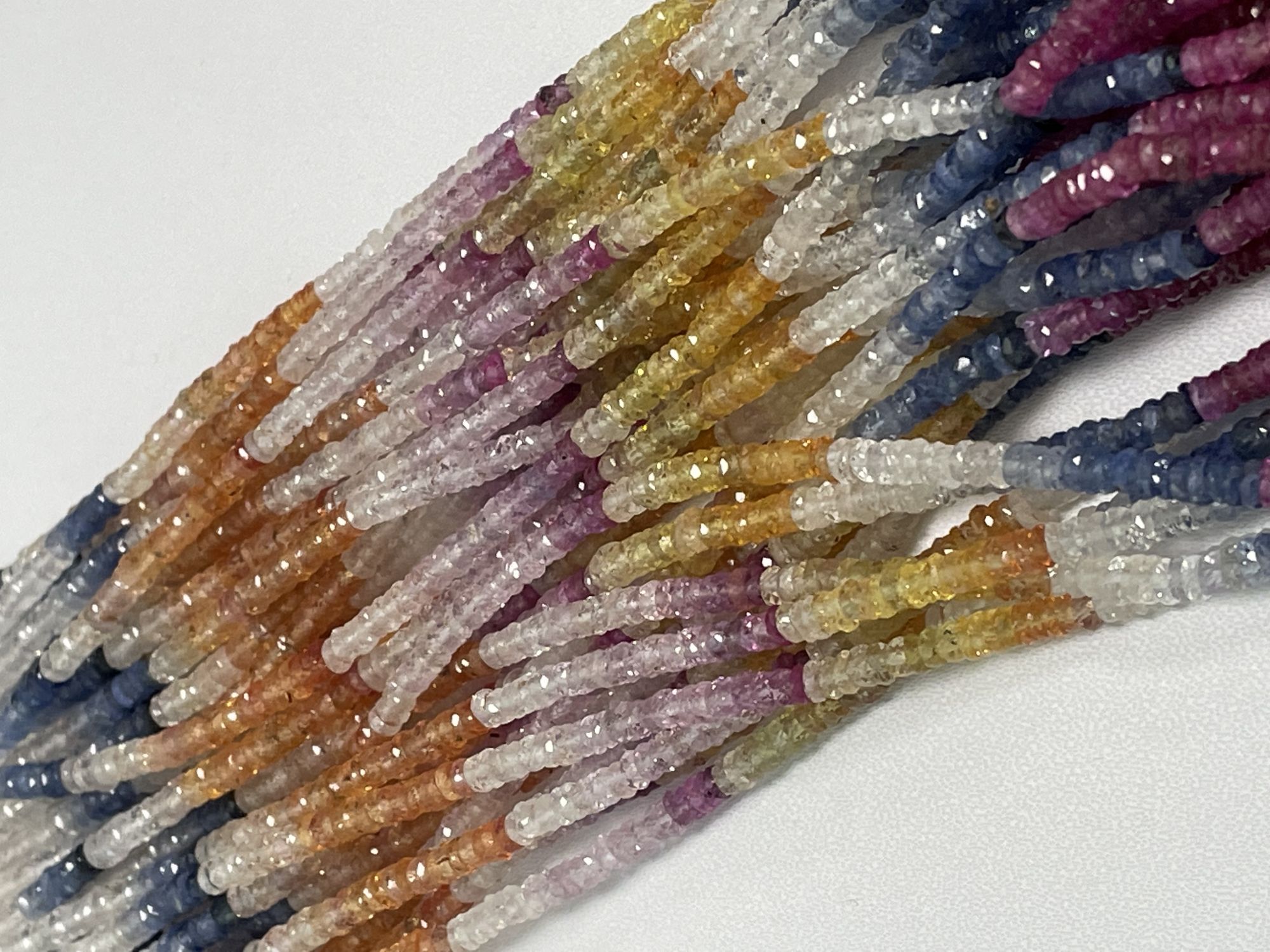 Multi Color Sapphire Tire Faceted