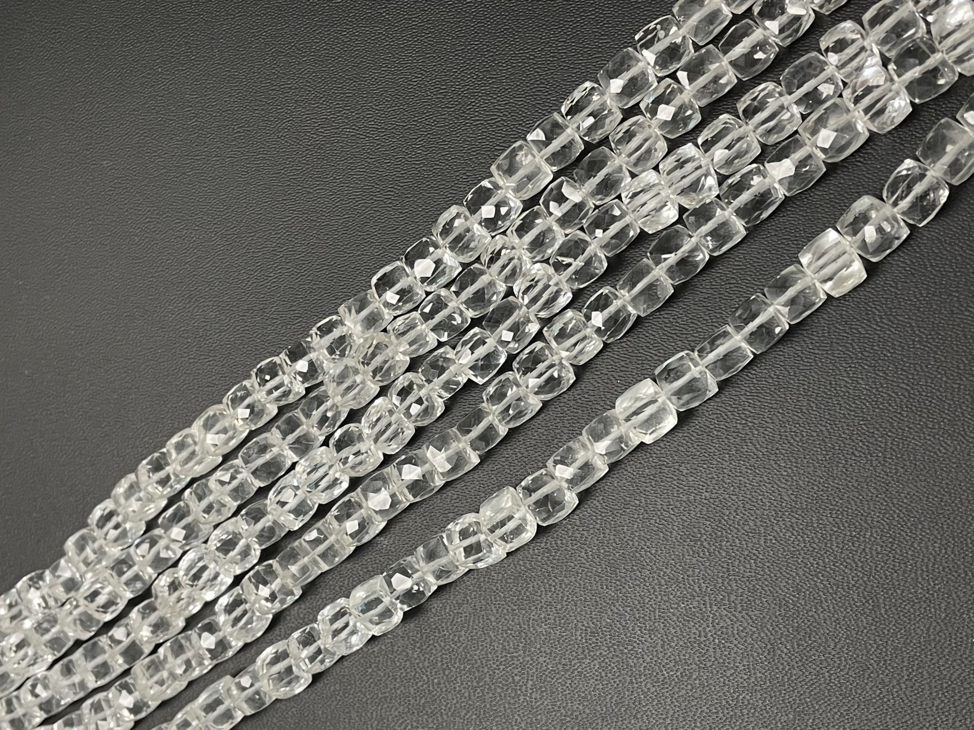 Crystal Quartz Cube Faceted