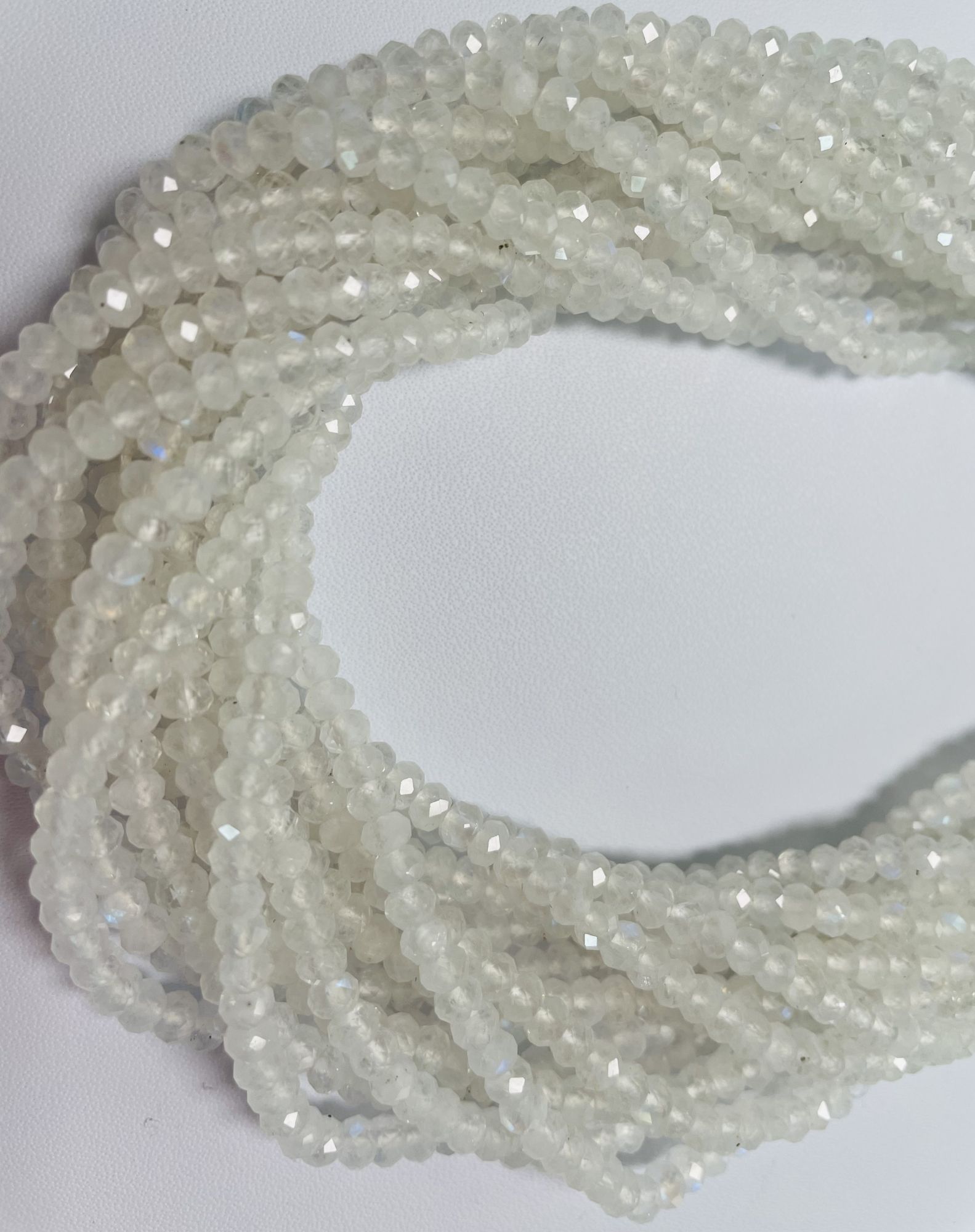 Rainbow Moonstone Rondelle Faceted