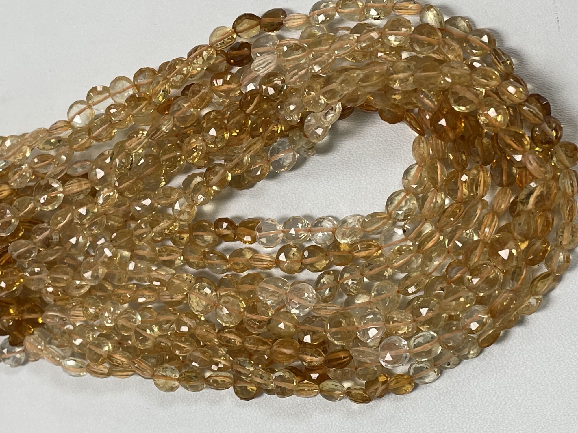 Citrine Coin Faceted